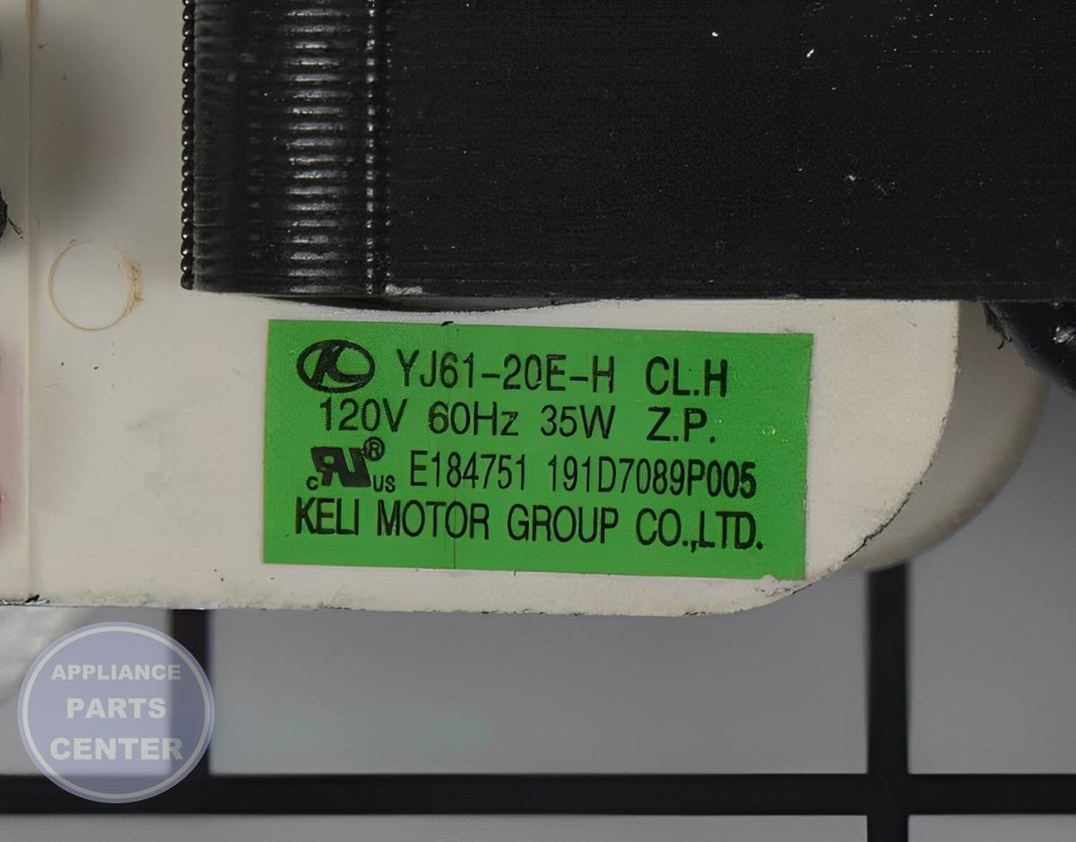GE OVEN LOWER COOLING FAN WB26X35089 - Side view with powerful motor specs