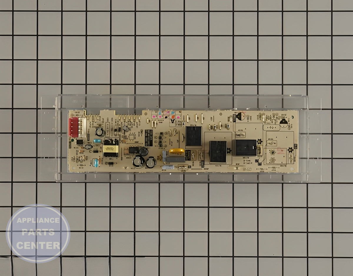 GE OVEN GAS CONTROL WB27K10354 - Detailed view of circuit board & timer technical details