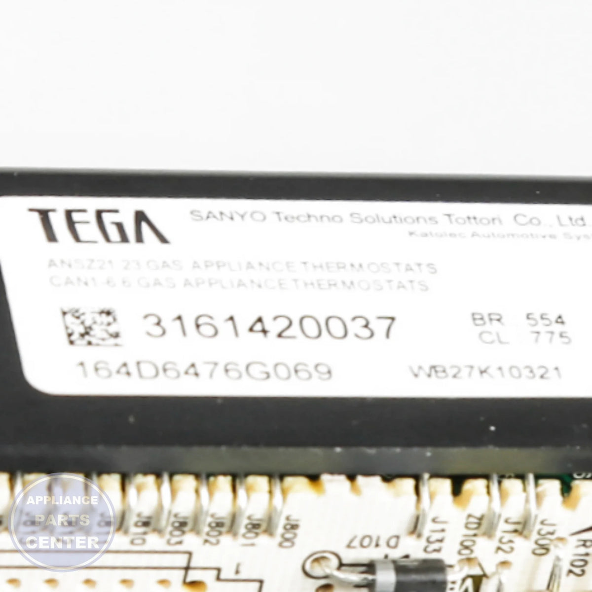 CONTROL OVN (ERC3HP) WB27K10377 - Side view with precise measurements