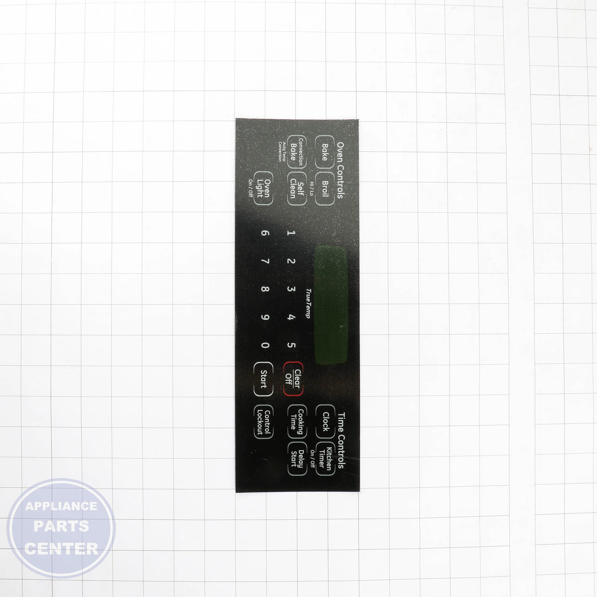 RANGE FACEPLATE WB27K10407 - Side view with precise measurements