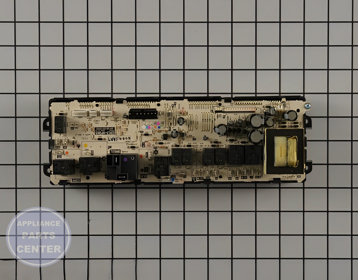 GE OVEN CONTROL ERC3HP WB27K10423 - Detailed view of circuit board timer specifications