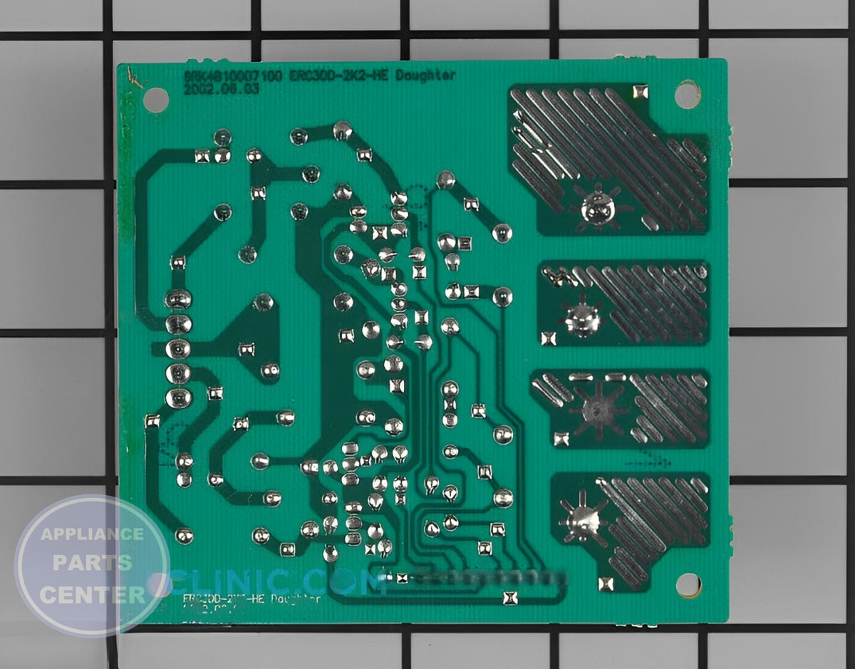 MICROWAVE CONTROL BOARD WB27T10569 - Detailed view of timer and circuit details