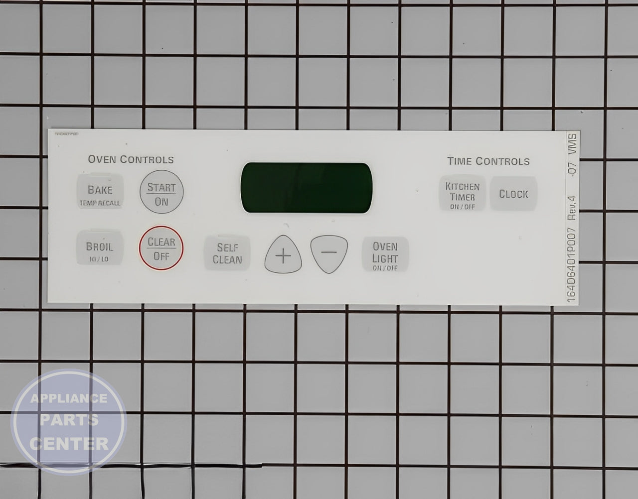 GE Range/Stove/Oven Overlay WB27T10687 - Main view showing seamless touchpad for various models