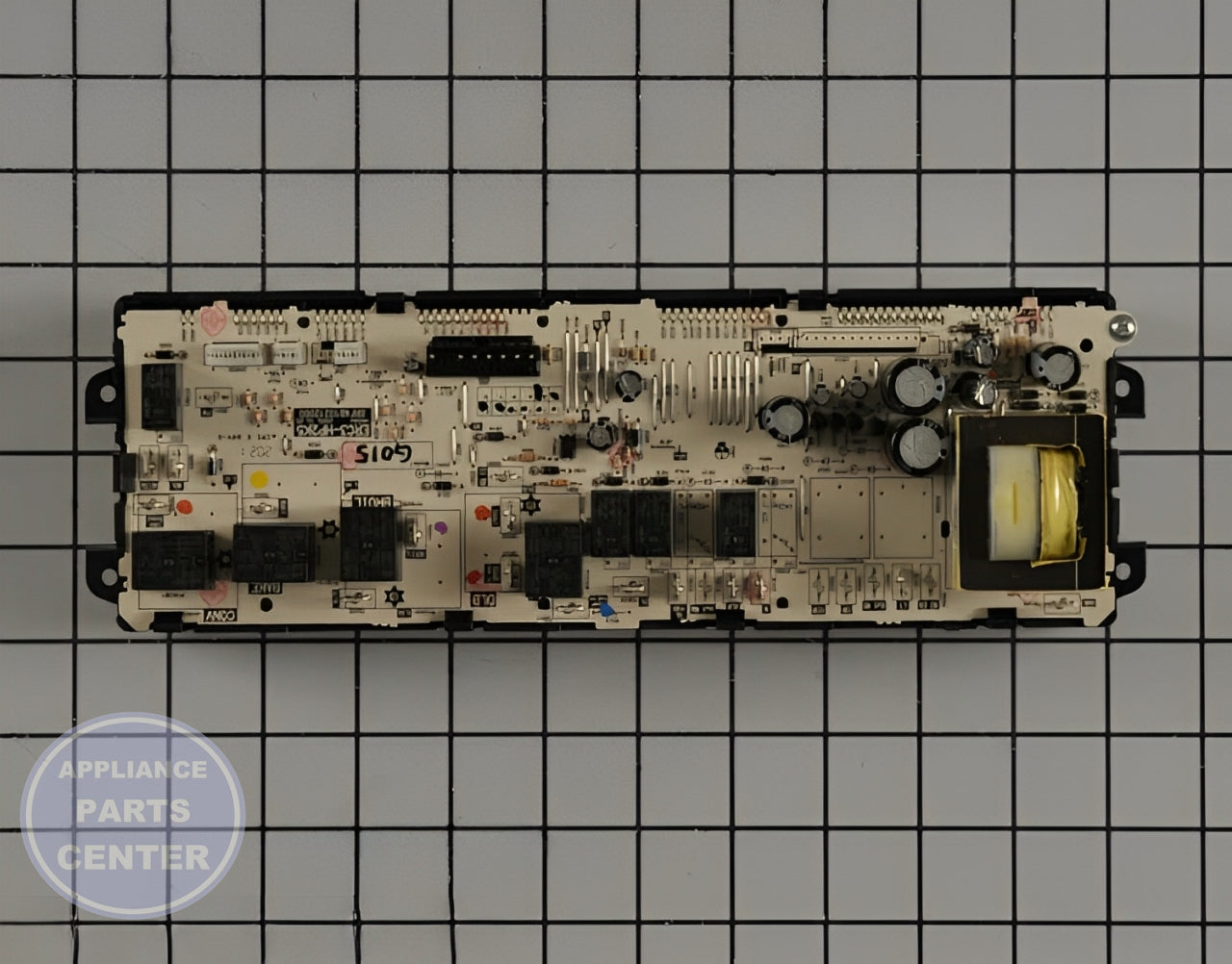 Oven Control Board WB27T10813 - Side view with accurate measurements and technical specifications