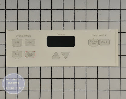 GE Range Faceplate WB27T11090 - Main view showing sleek design for GE Model X