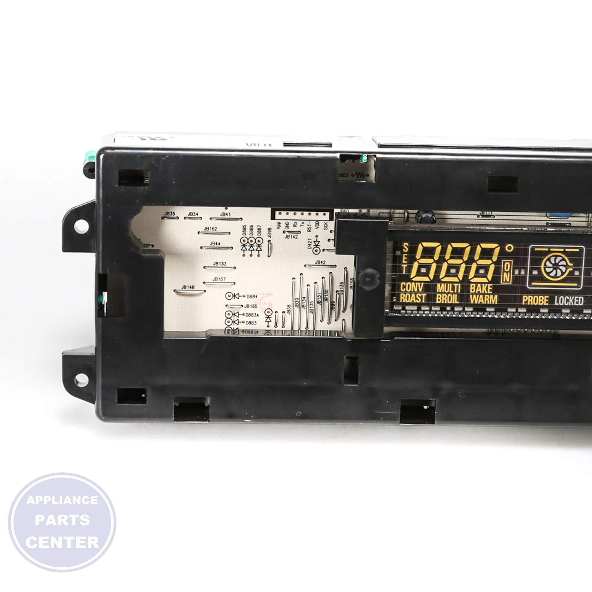 GEH RANGE OVEN CONTROL BOARD WB27T11159 - Detailed view of temperature control details