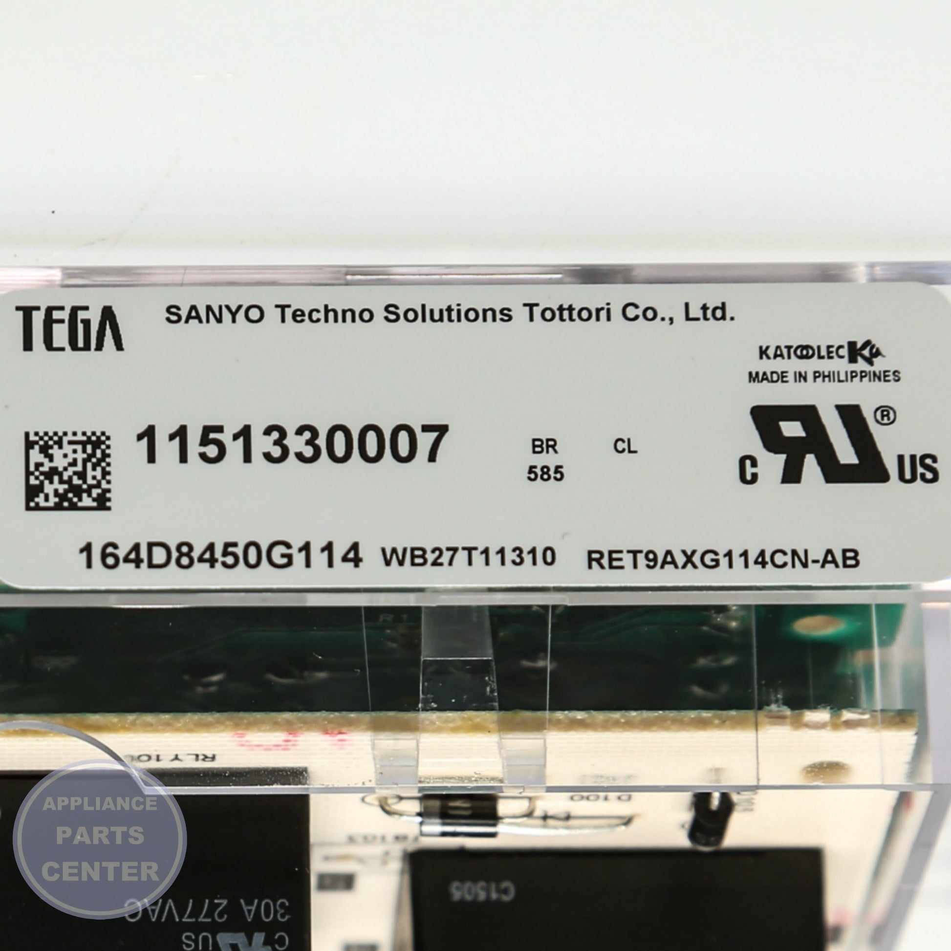 OVEN CONTROL T09 WB27T11310 - Side view with specifications