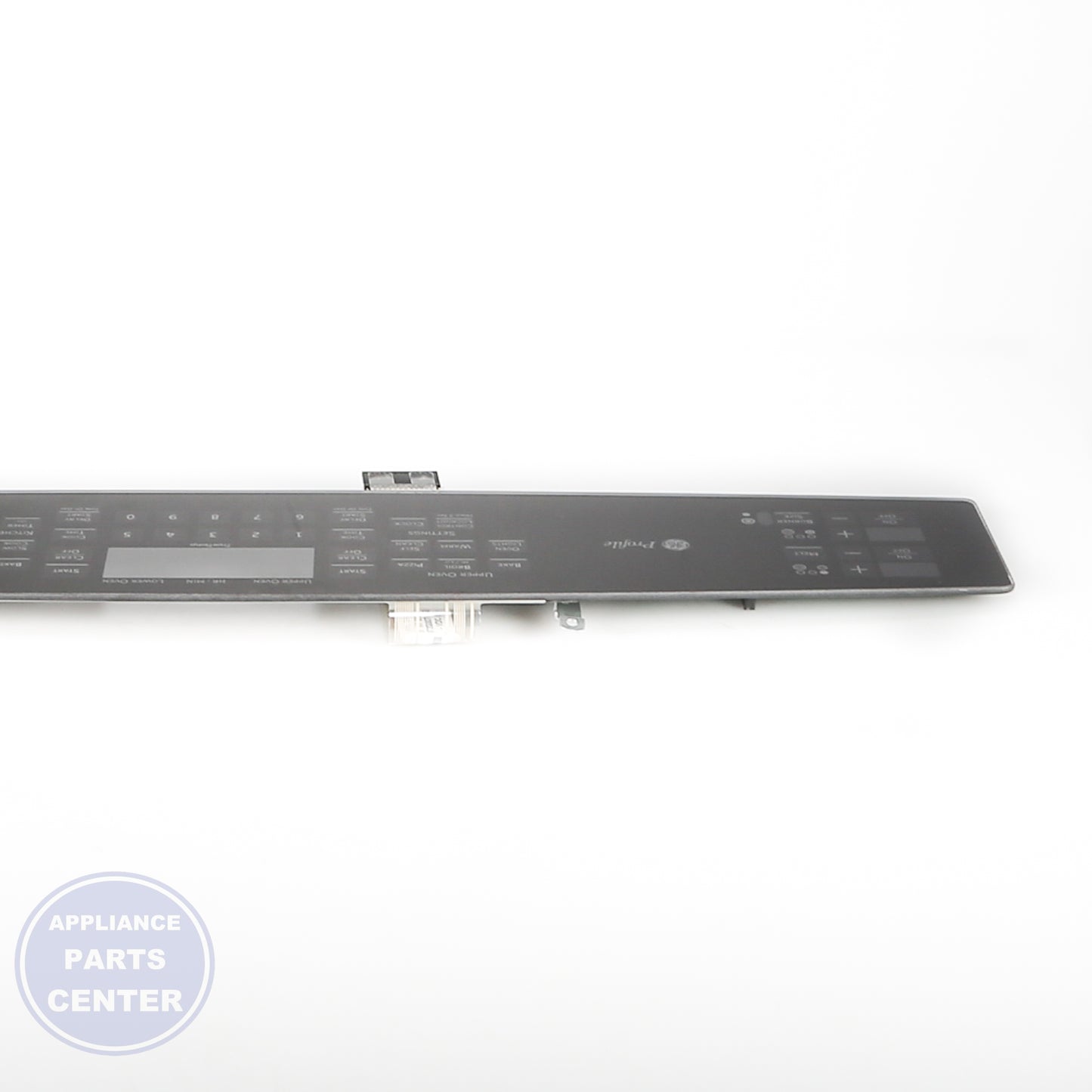 GEH RANGE GLASS CONTROL PANEL WB27T11380 - Installation in specific model showing key mounting points