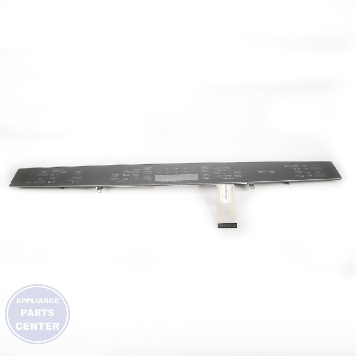 GEH RANGE GLASS CONTROL PANEL WB27T11380 - Installation in specific model showing key mounting points