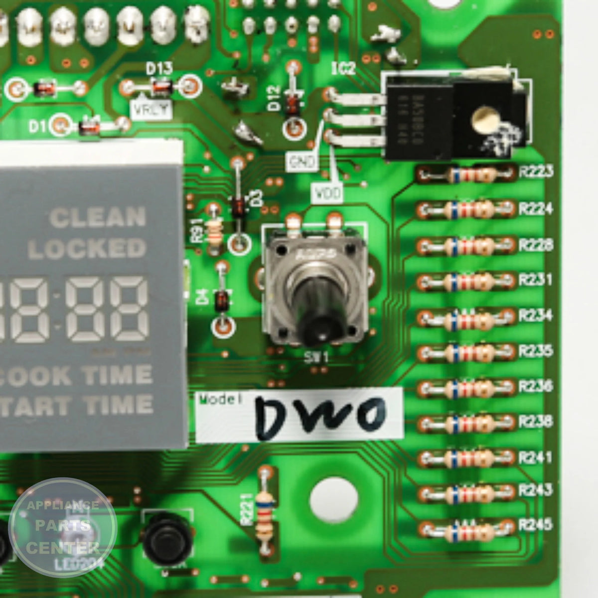 BOARD ASM DISPLAY DWO WB27T11416 - Detailed view of temperature control features