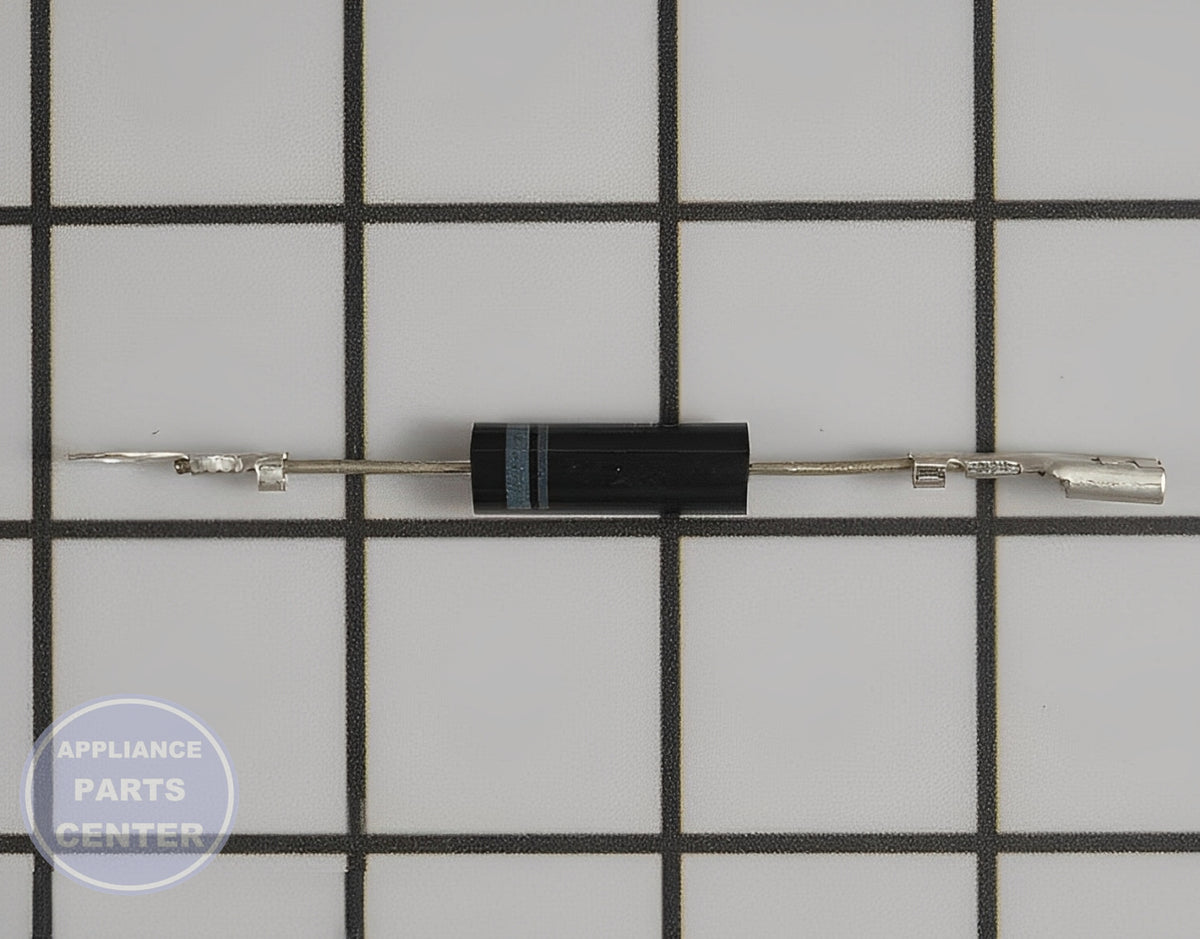 GE OVEN DIODE WB27X10597 - Detailed view of diode, magnetron, and resistor combo