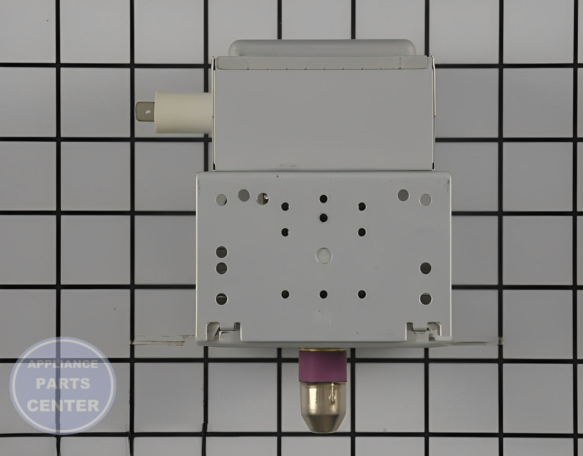 GE OVEN MAGNETRON ASSEMBLY WB27X11079 - Side view with precise specifications