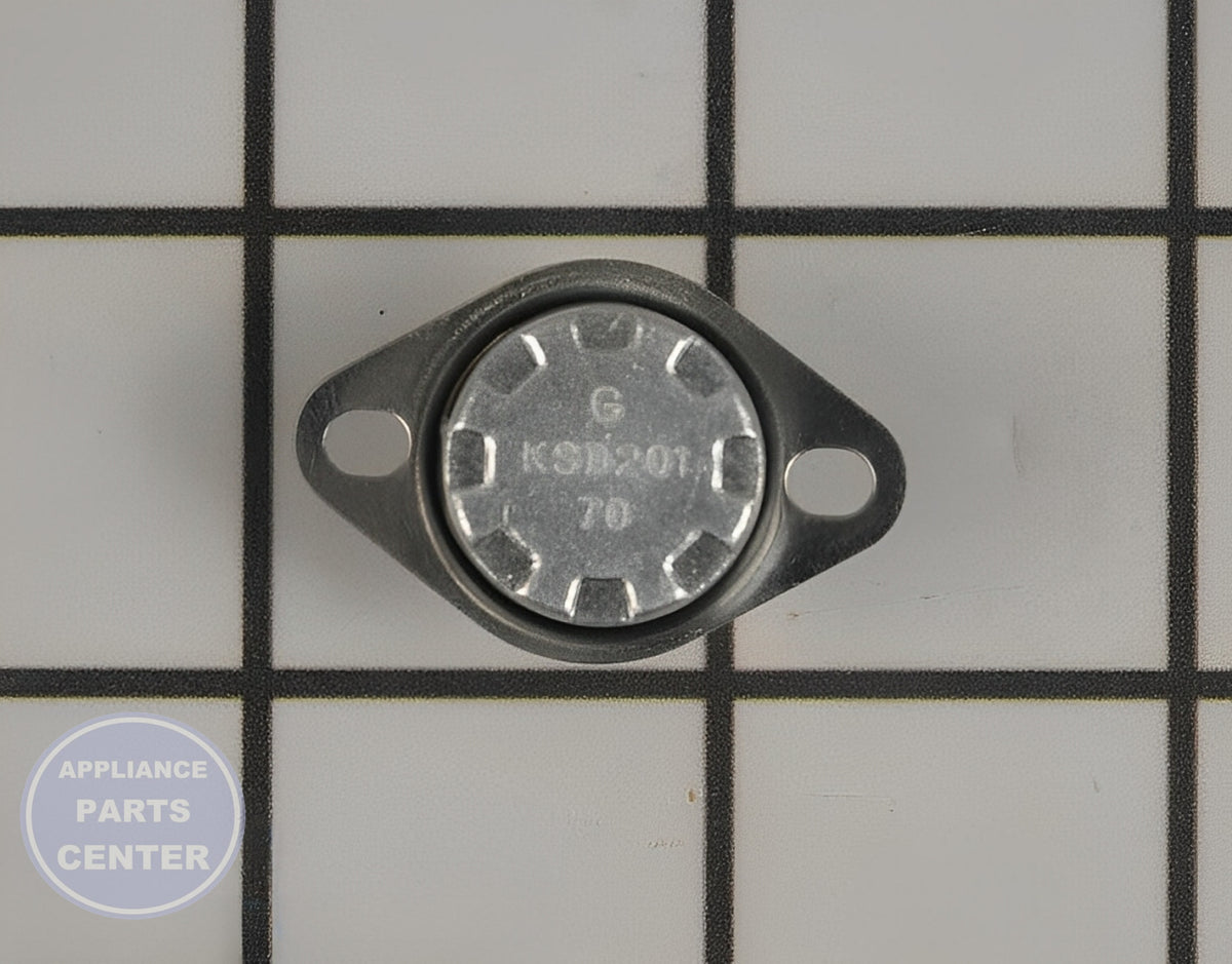 GE OVEN THERMOSTAT WB27X11213 - Side view with precise technical specs