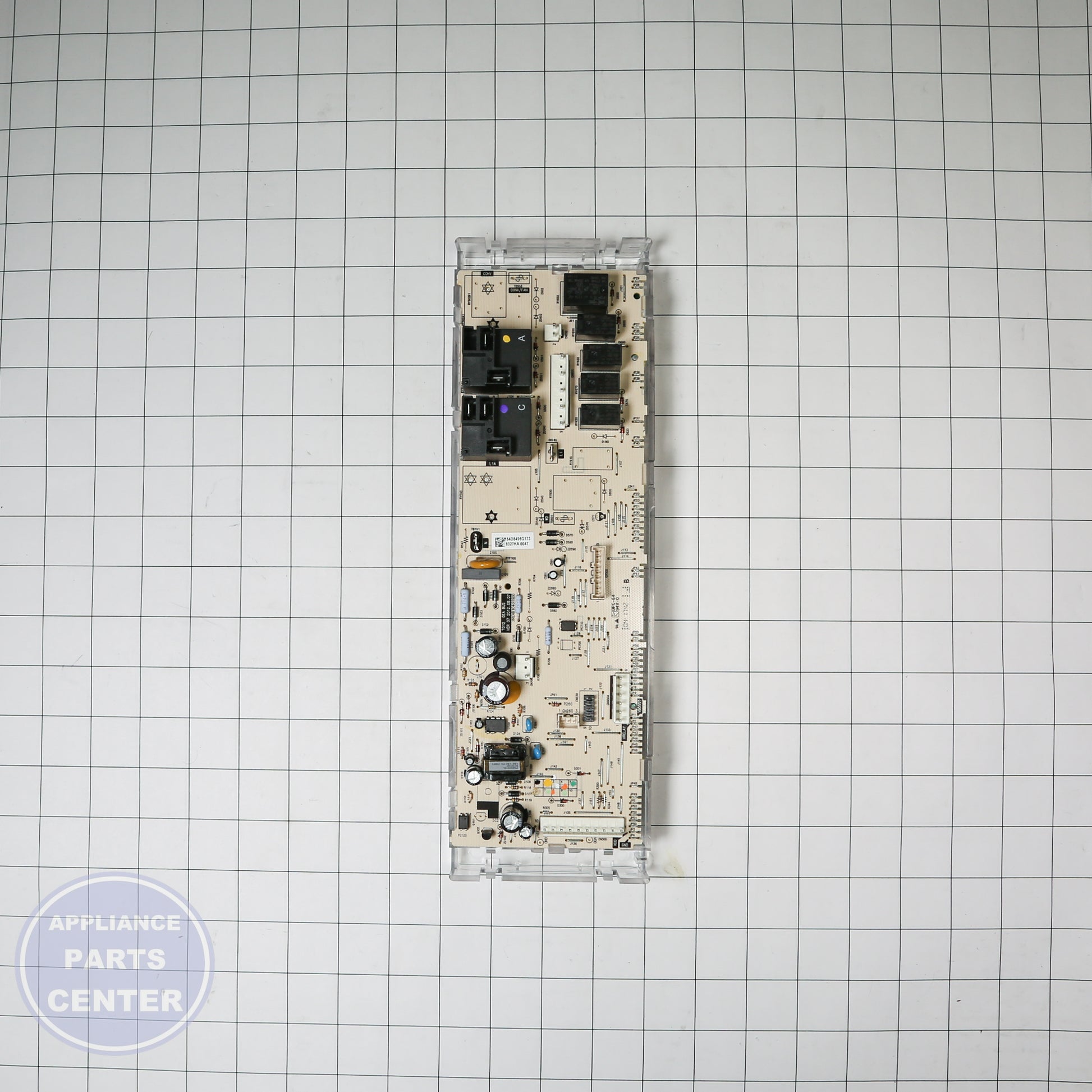 GEH RANGE CONTROL BOARD WB27X25330 - Installation in GE model showing key mounting points
