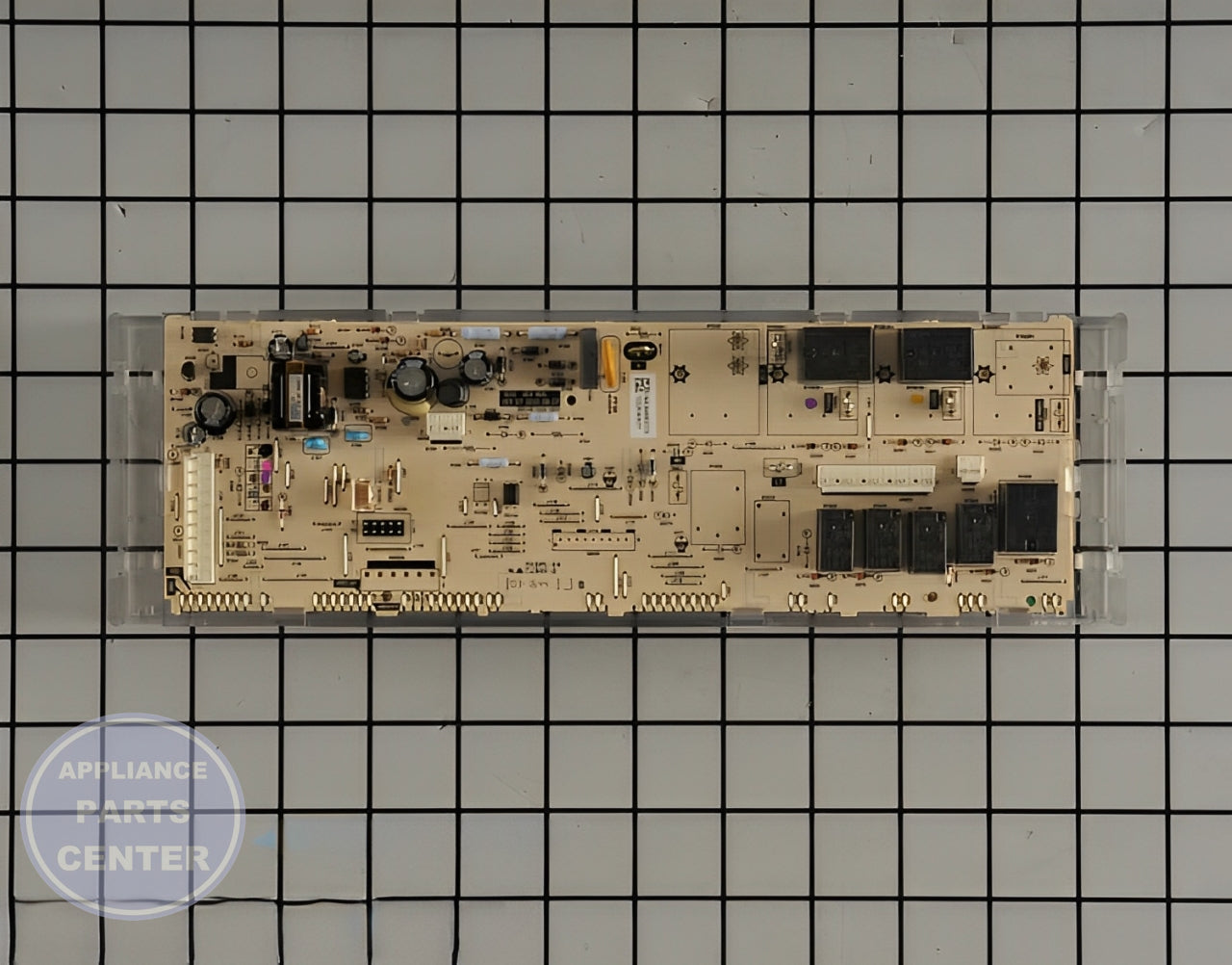 Oven Control Board WB27X25331 - Side view with measurements for accurate fit