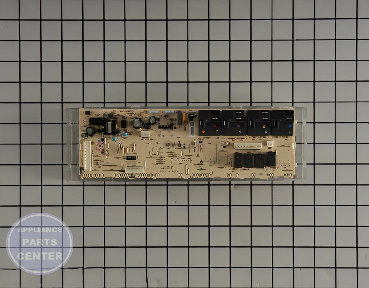 GE OVEN CONTROL ELEMENT BOARD WB27X25342 - Side view with circuit specifications