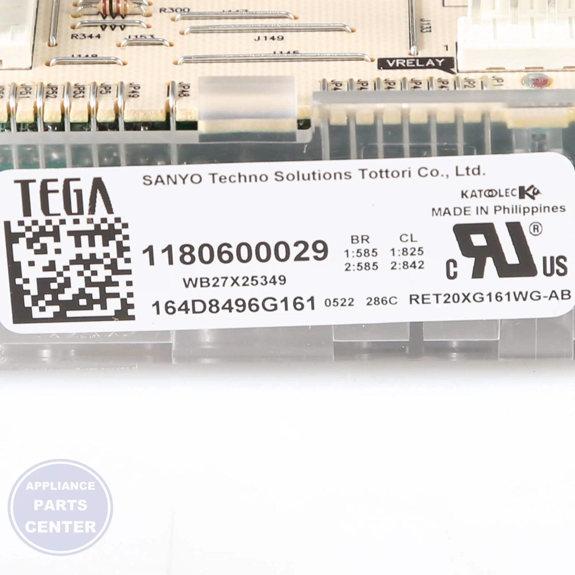 GEH CONTROL BOARD T012 ELE WB27X25349 - Installation in GEH models showing key mounting points