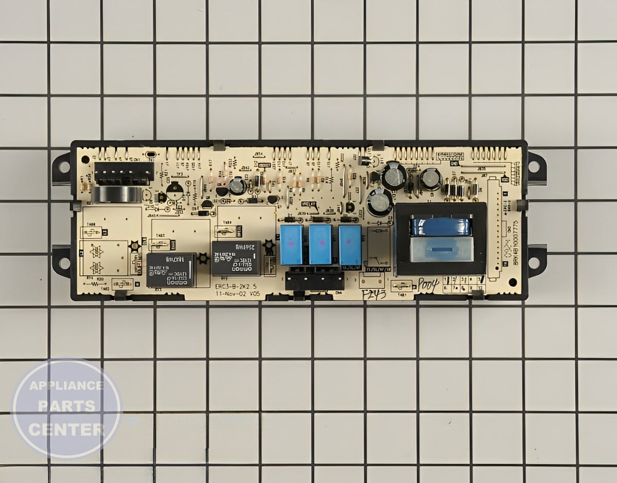 GE OVEN ERC3B2K5 CONTROL WB27X27461 - Detailed view of circuit board and timer details