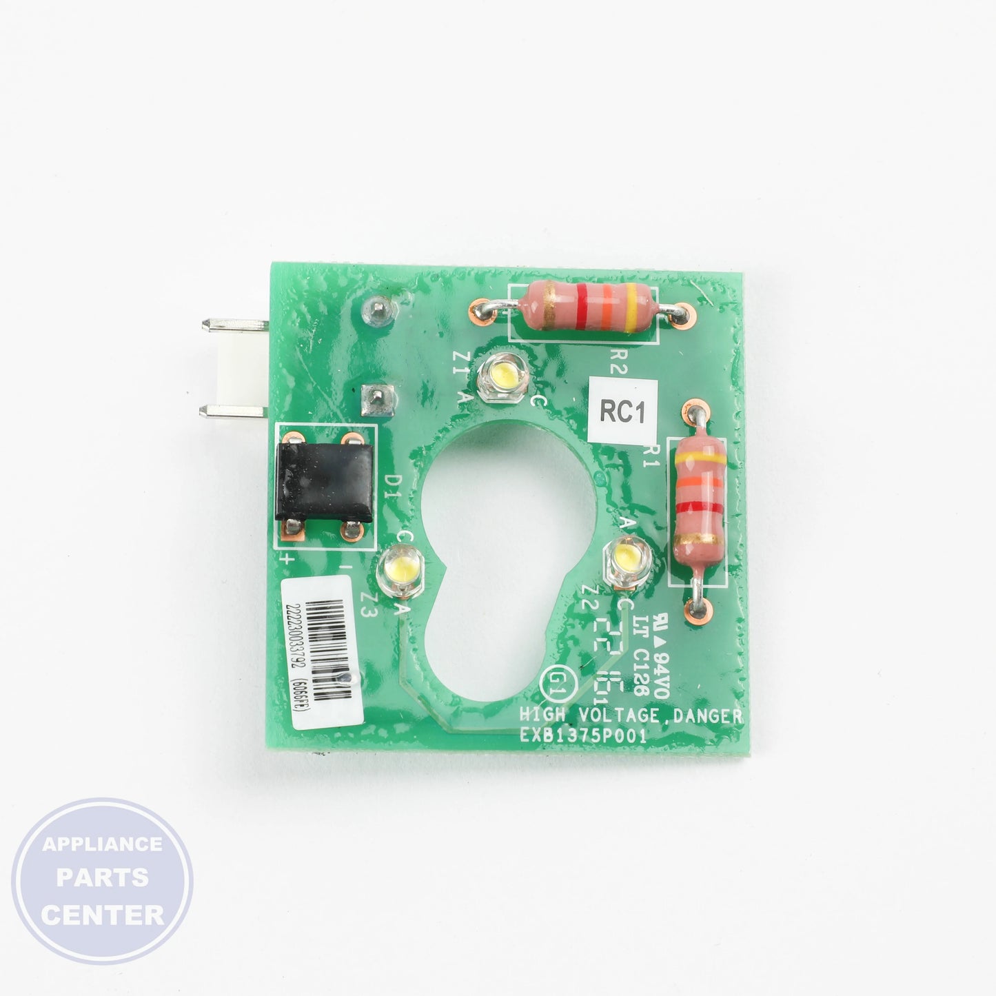 LED BOARD WB27X29381 - Side view with Circuit Board & Timer specs