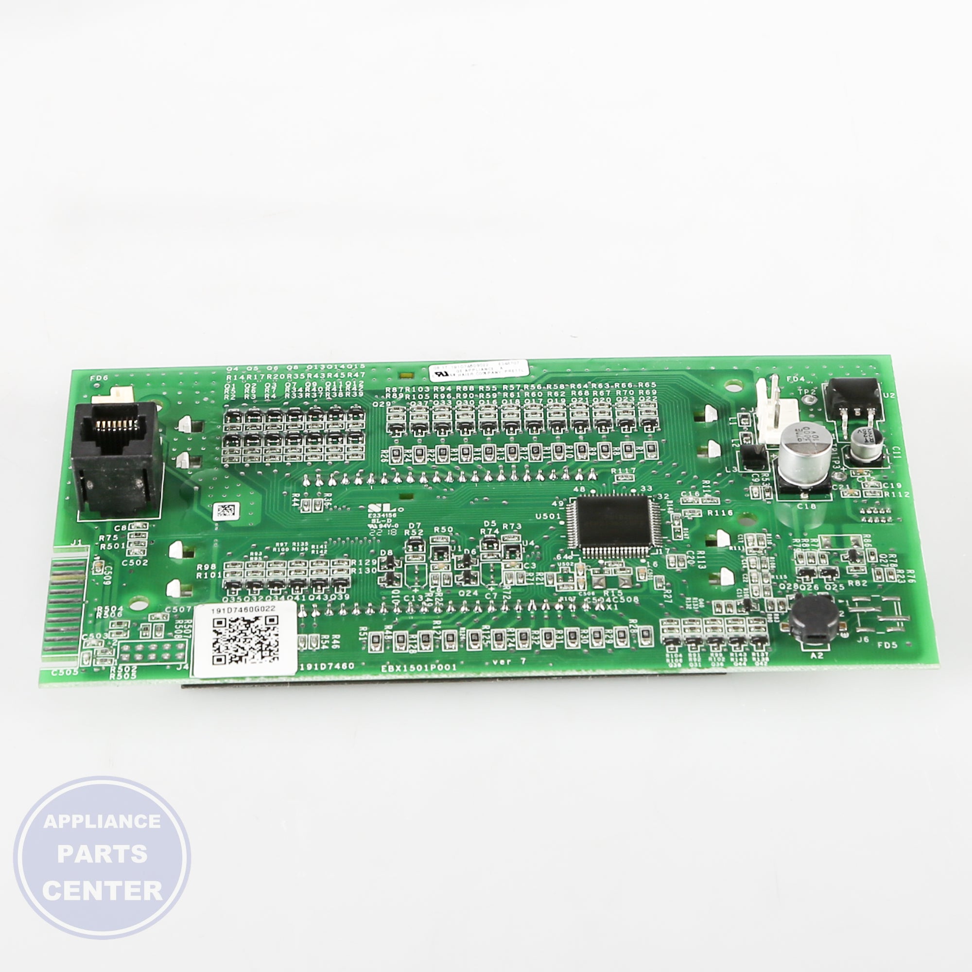 CONTROL BOARD AND OVERLAY ASM WHITE LED WB27X29601 - Side view with energy-efficient specifications