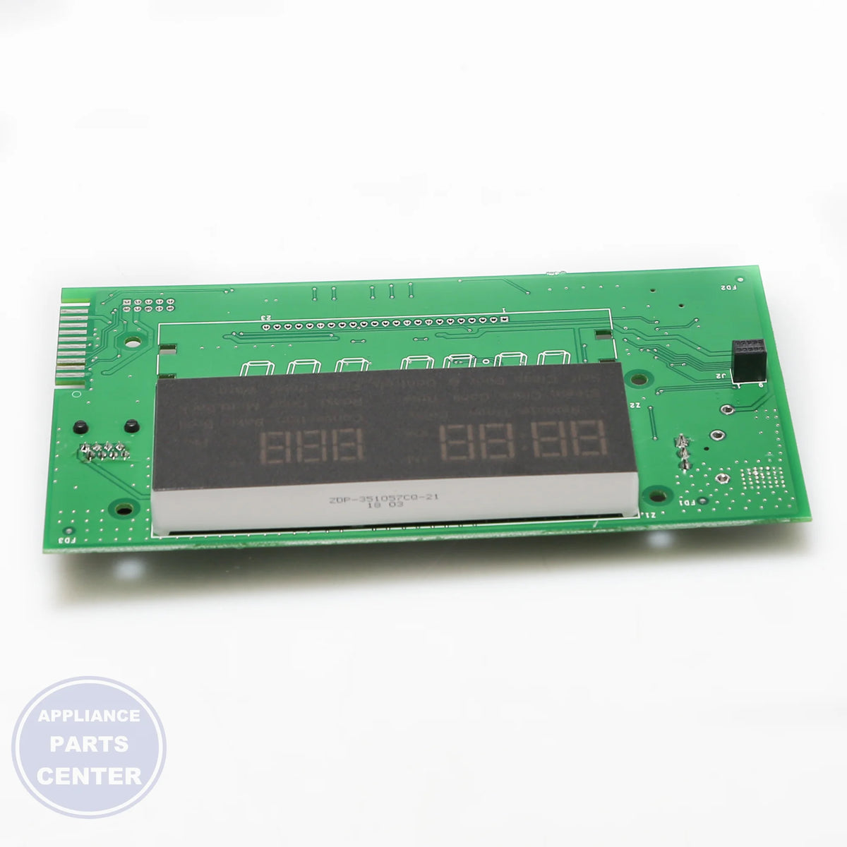 CONTROL BOARD AND OVERLAY ASM WHITE LED WB27X29602 - Side view with specific dimensions