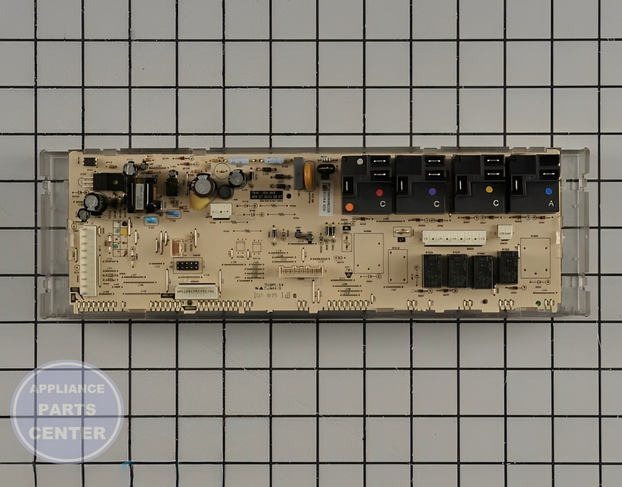 Oven Control T012 White LED (WB27X29612) - Side view with accurate measurements