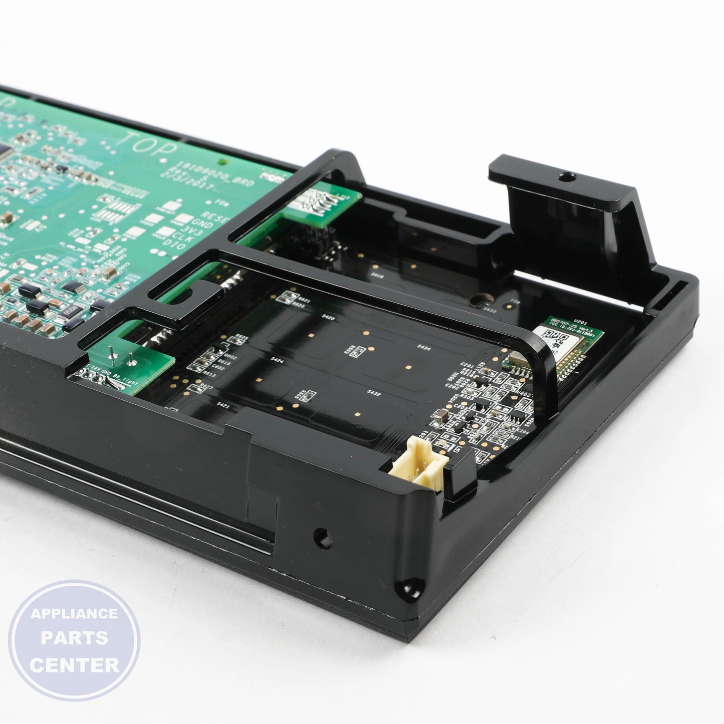GLASS AND TOUCH BOARD ASM WB27X31746 - Detailed view of the timer and circuit board