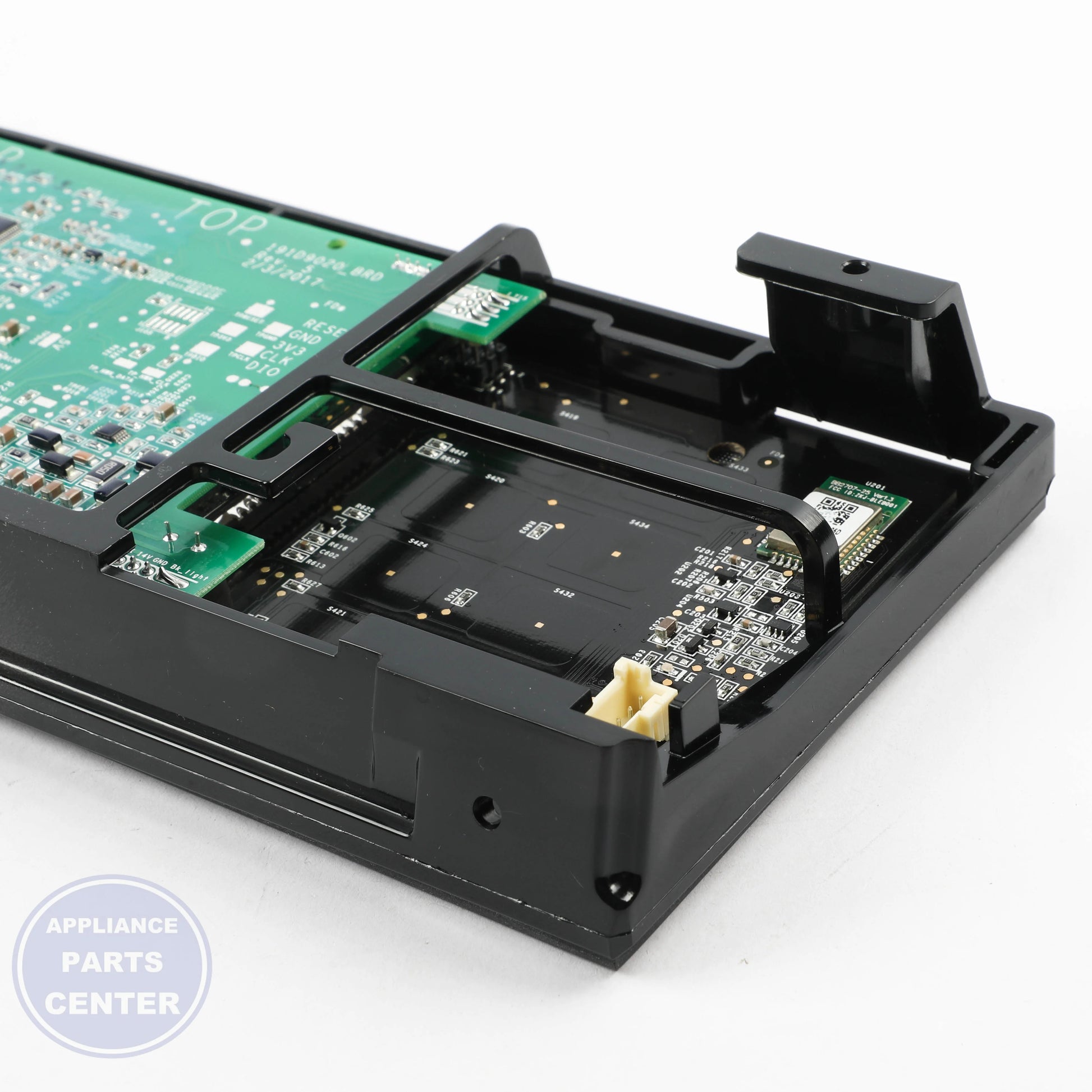 GLASS AND TOUCH BOARD ASM WB27X31746 - Detailed view of the timer and circuit board