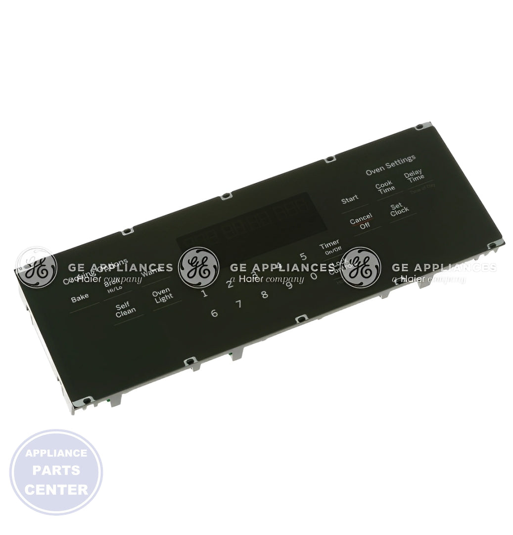 GE OVEN CONTROL AND OVERLAY ASSEMBLY WB27X32140 - Main view showing precise temperature control for JKP27WP2WG and JKP27WV1 models