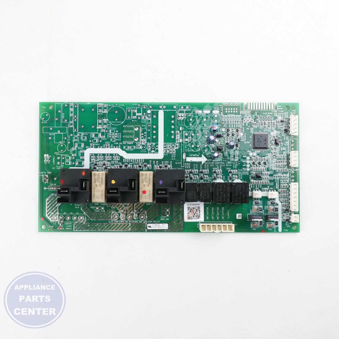 BOARD MACHINE CONTROL WB27X32426 - Detailed view of circuit board & timer specifications