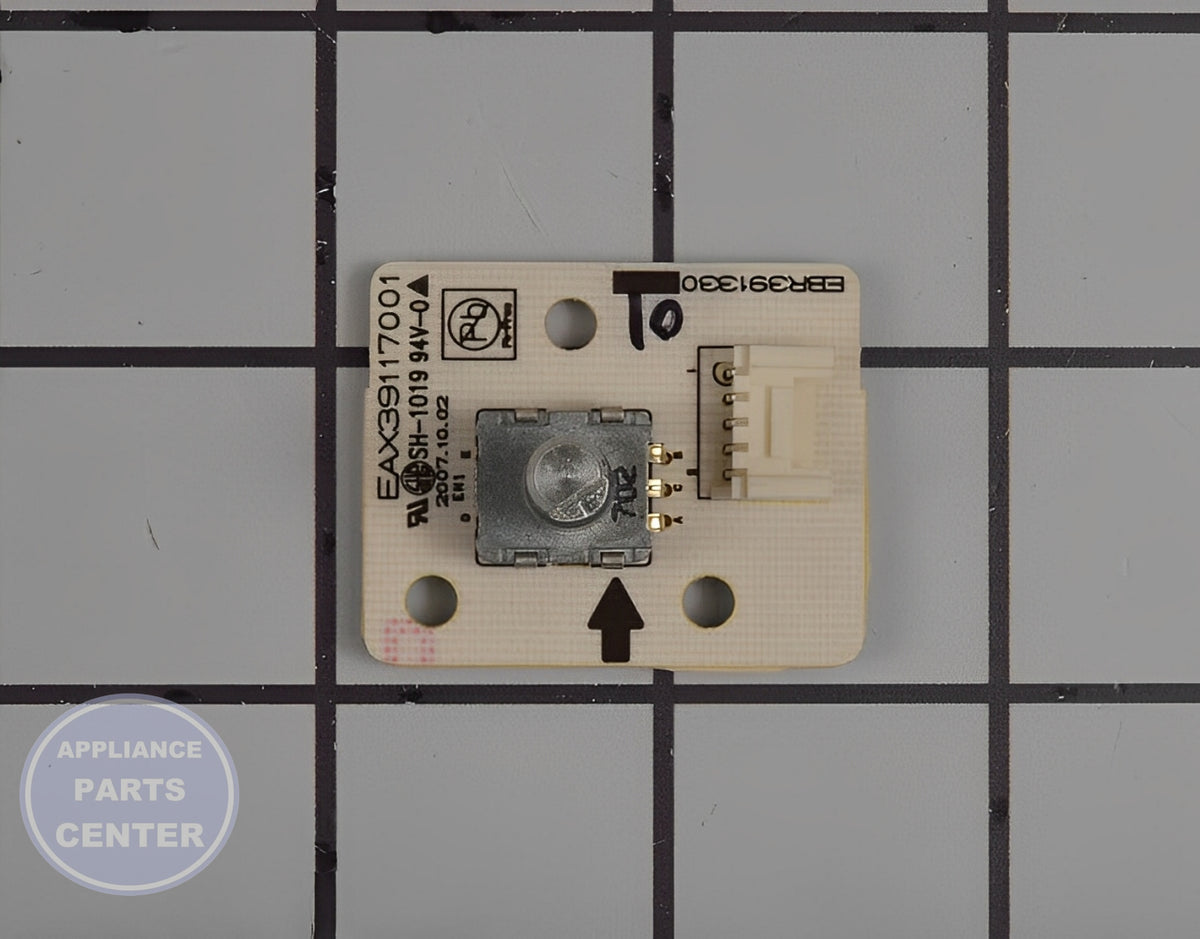GE Control Board WB27X32632 - Main view showing digital display for GE microwaves