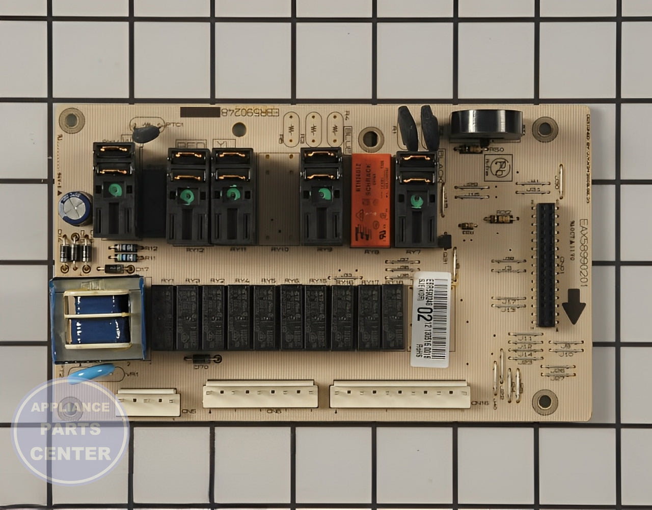 GE Relay Board WB27X32767 - Main view showing secure mounting for GE microwaves and ovens