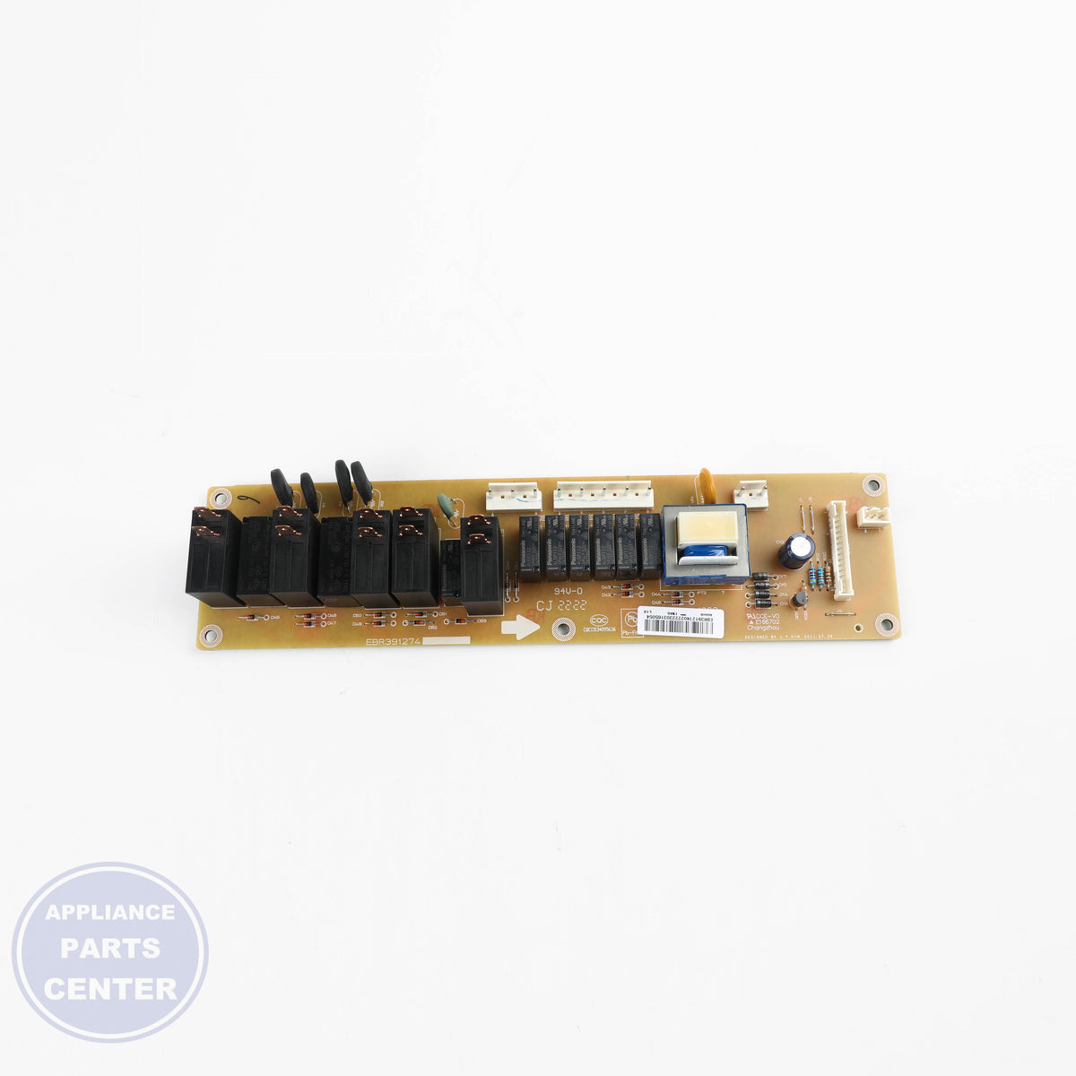 RELAY BOARD WB27X33045 - Side view with precise specifications