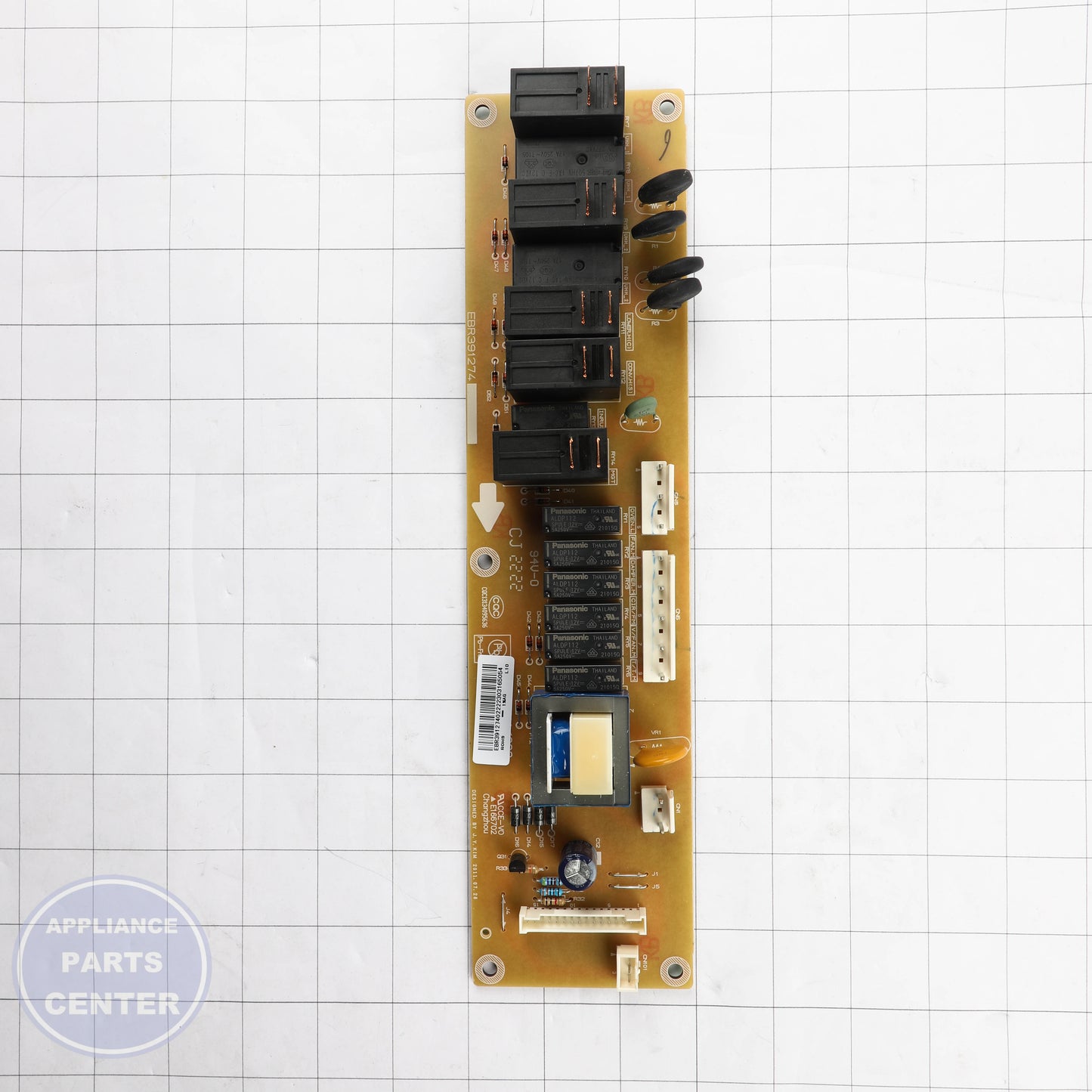 GEH RELAY BOARD WB27X33045 - Installation in GEH model showing mounting points