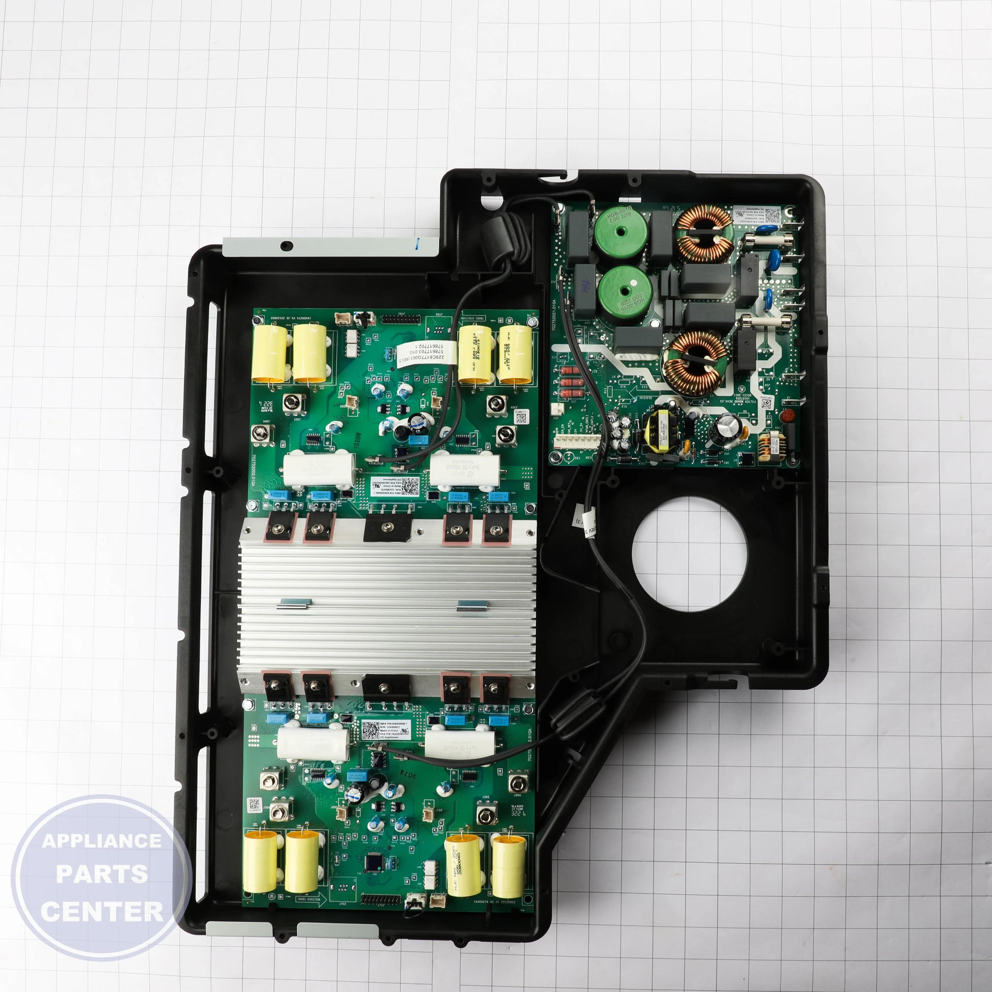 GEH INDUCTION CONTROL ASM KIT WB27X33085 - Installation in GEH model showcasing key mounting points