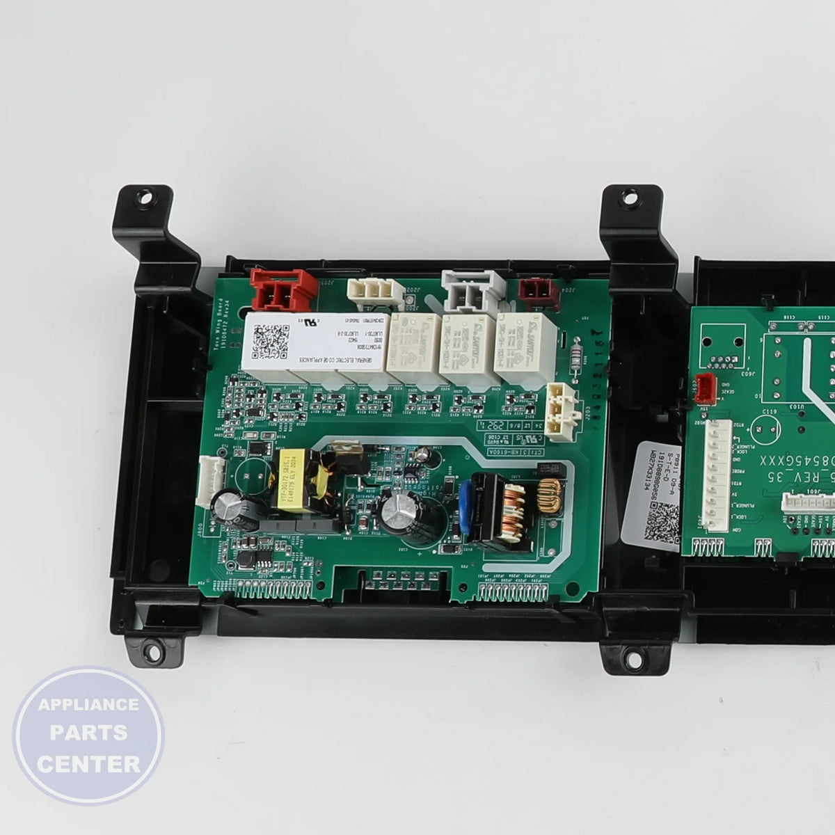 GEH OVEN CONTROL AND OVERLAY ASM WB27X33134 - Installation in GEH model showing key mounting points