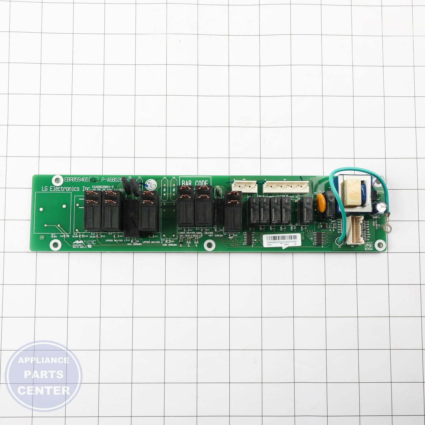 POWER CONTROL BOARD ASM WB27X33402 - Side view with precise measurements