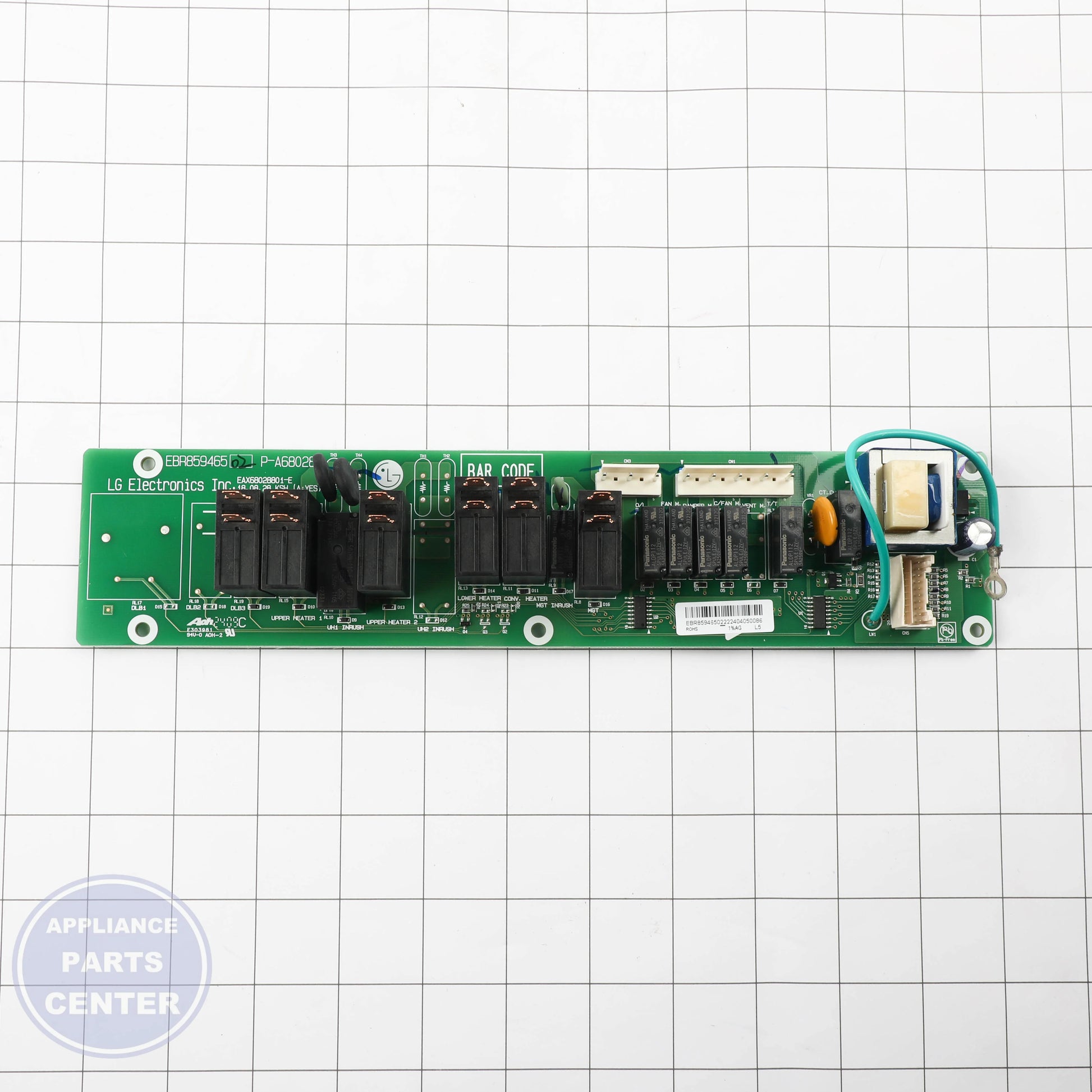 POWER CONTROL BOARD ASM WB27X33402 - Side view with precise measurements