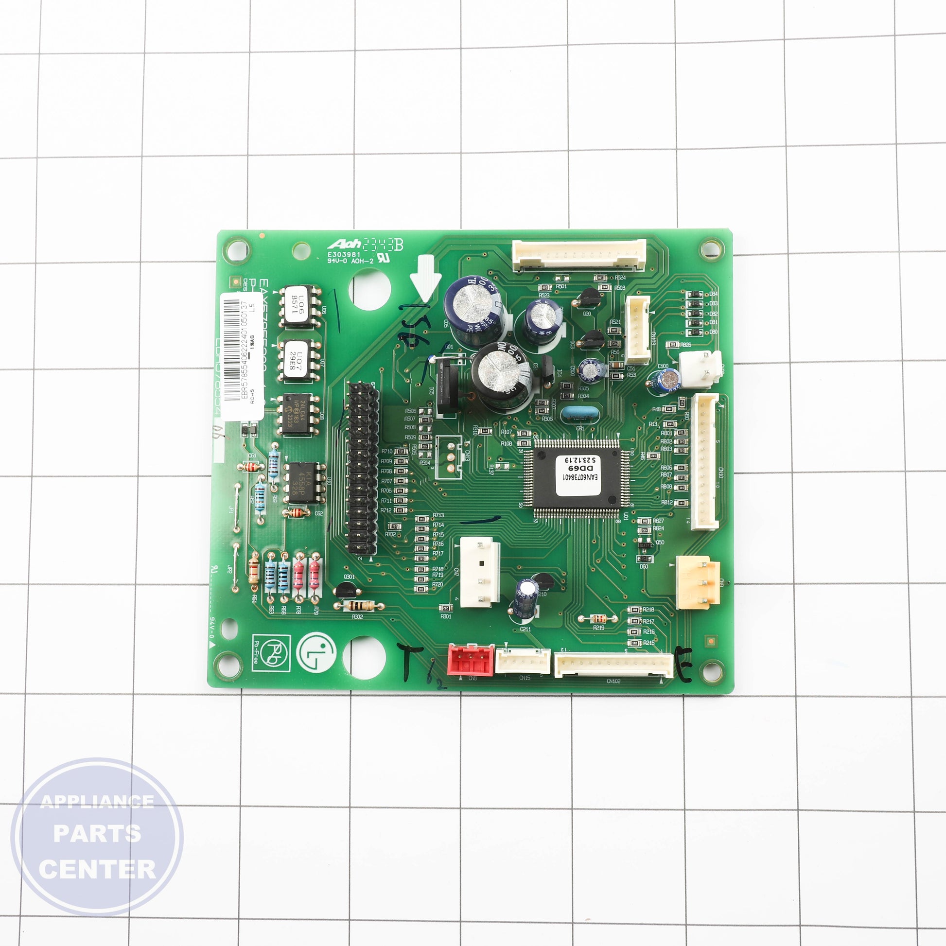 MAIN BOARD WB27X35345 - Side view with advanced circuitry