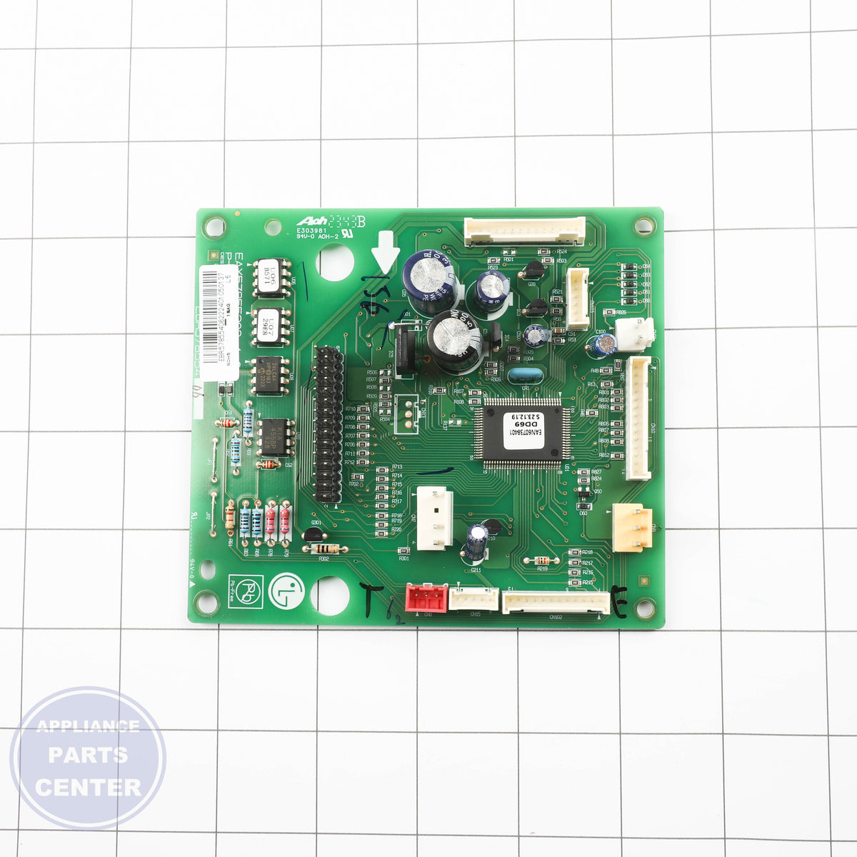 MAIN BOARD WB27X35345 - Side view with advanced circuitry