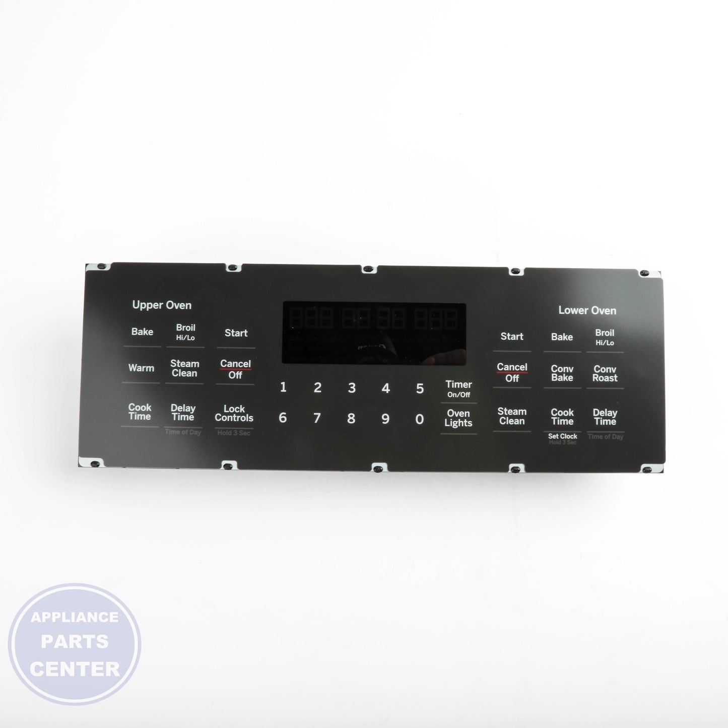 OVEN CONTROL BOARD AND FACEPLATE OVERLAY WB27X36306 - Side view with Circuit Board & Timer specs