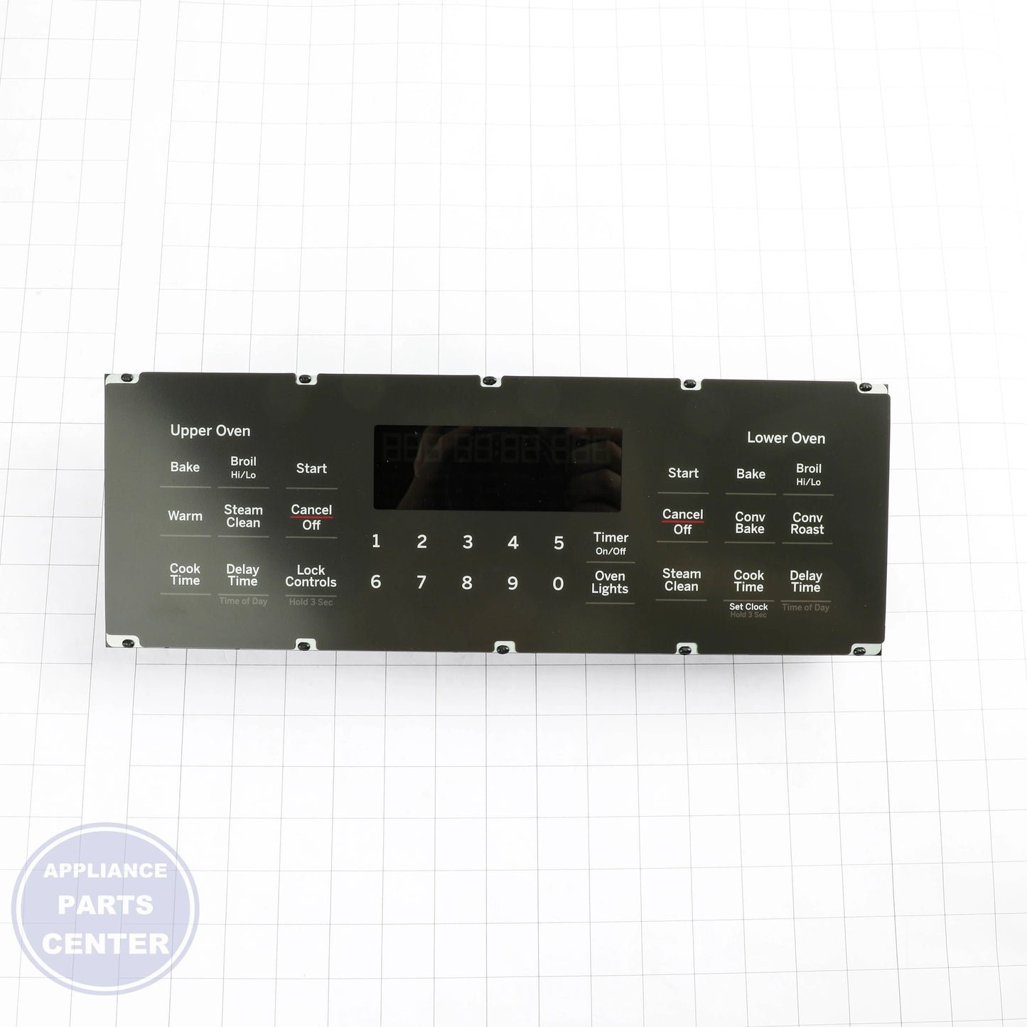 GEH OVEN CONTROL BOARD AND FACEPLATE OVERLAY WB27X36306 - Installation in GEH model showcasing key mounting points