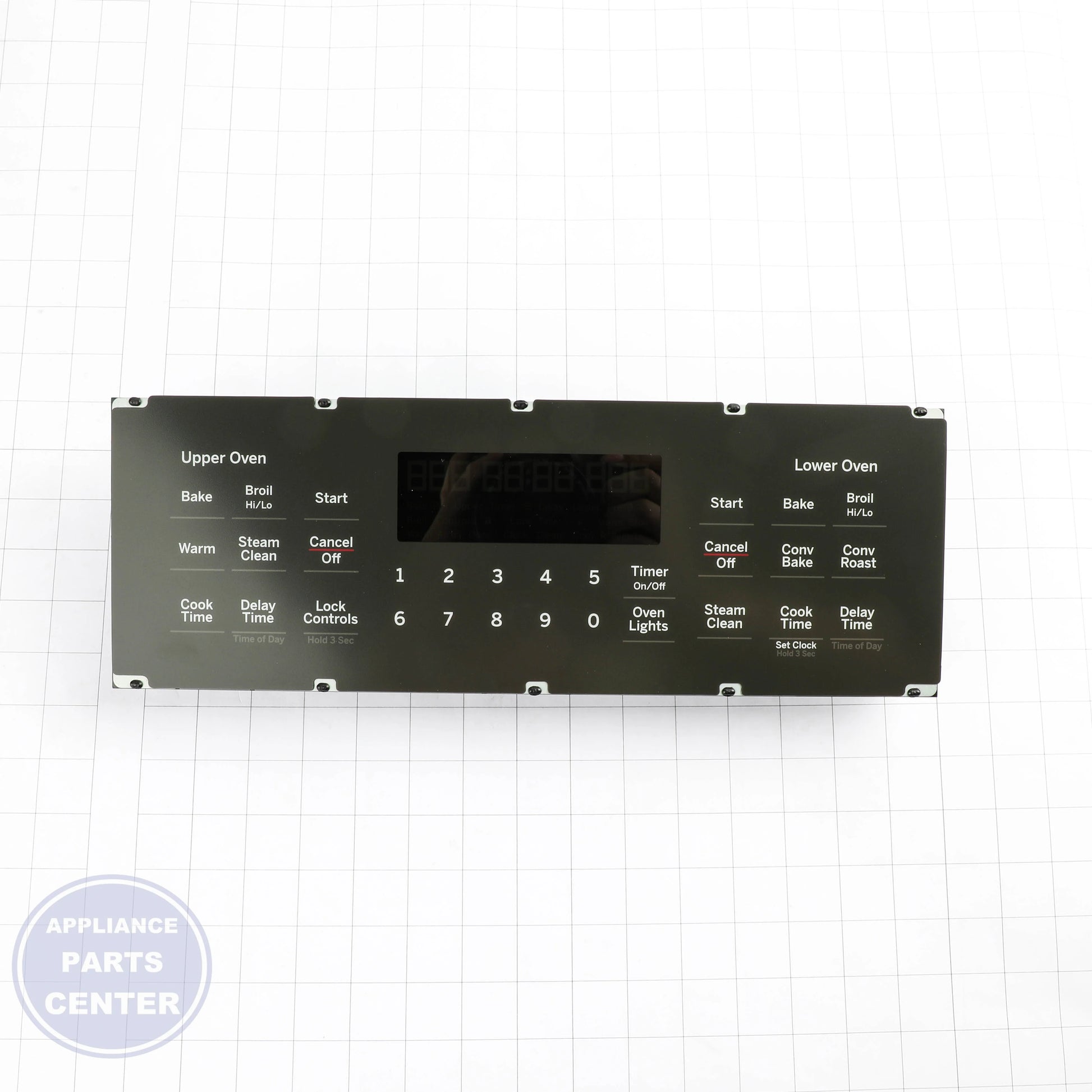 GEH OVEN CONTROL BOARD AND FACEPLATE OVERLAY WB27X36306 - Installation in GEH model showcasing key mounting points