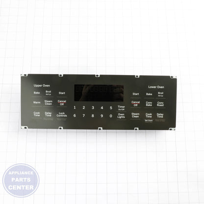 GEH OVEN CONTROL BOARD AND FACEPLATE OVERLAY WB27X36306 - Installation in GEH model showcasing key mounting points