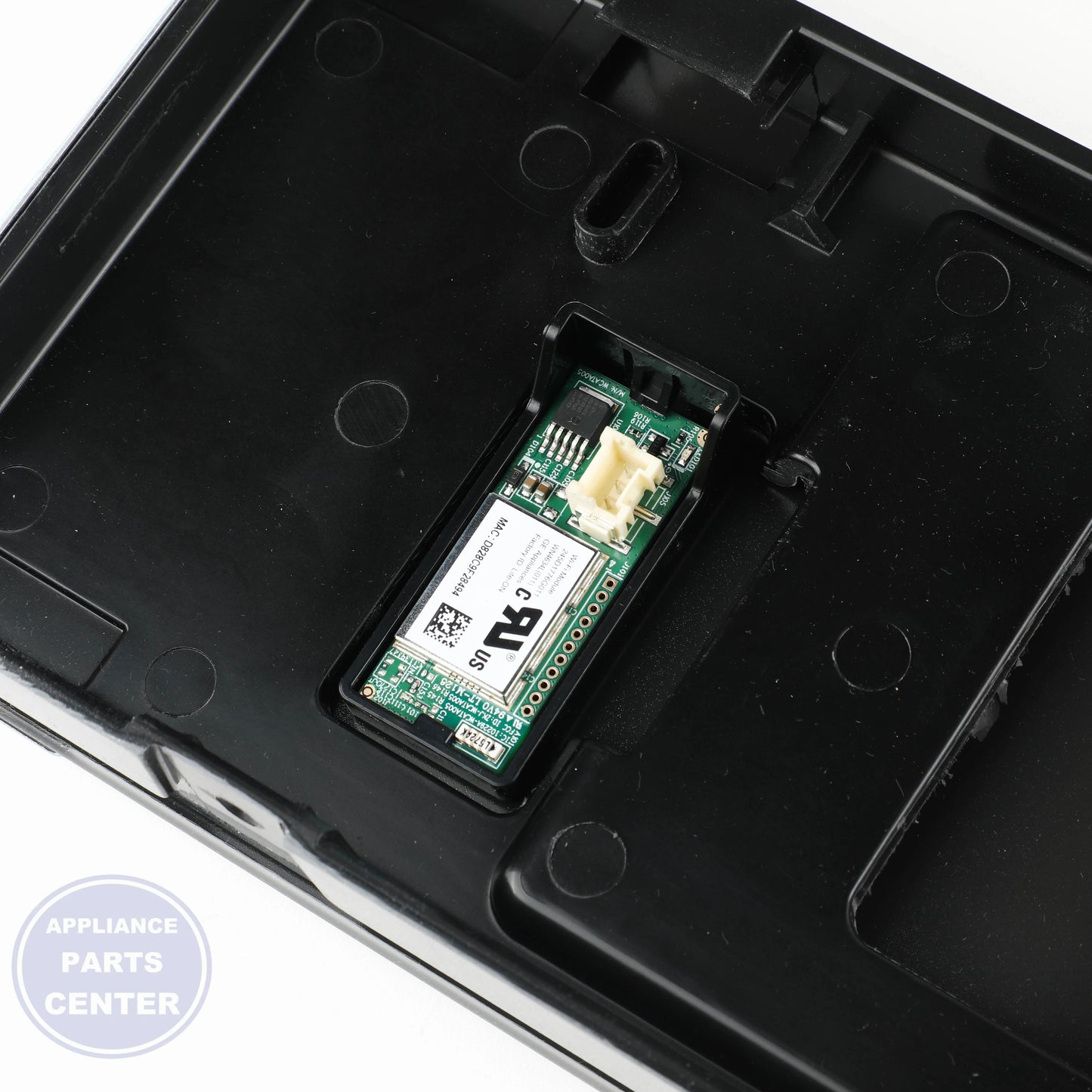 STAINLESS UI LCD CONTROL PANEL WB27X39809 - Side view with precise measurements