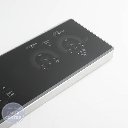 GEH STAINLESS CONTROL PANEL OVERLAY W/ WIFI BOARD WB27X40488 - Installation in GEH model showcasing key mounting points