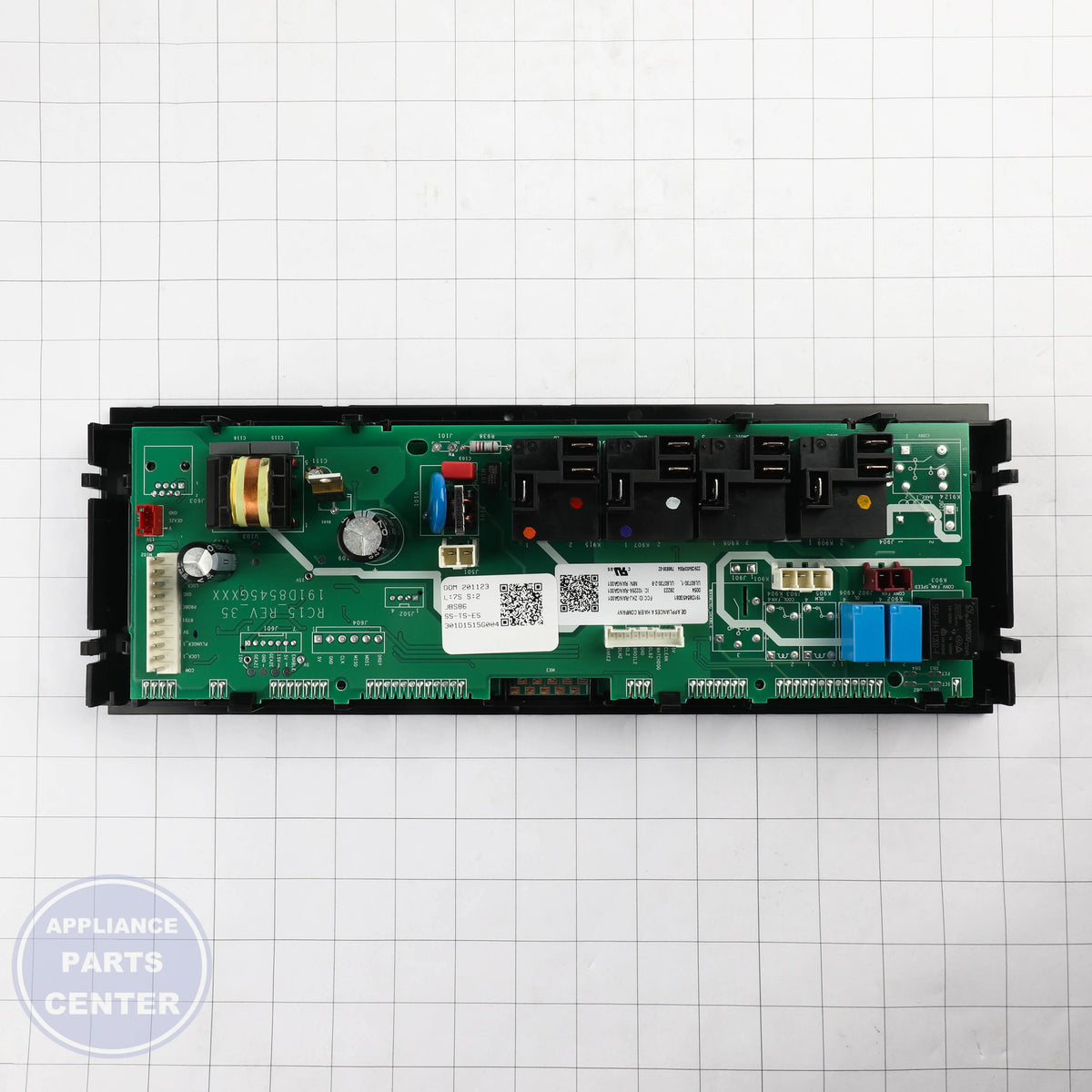 OVEN CONTROL AND FACEPLATE WB27X41655 - Side view with precise dimensions