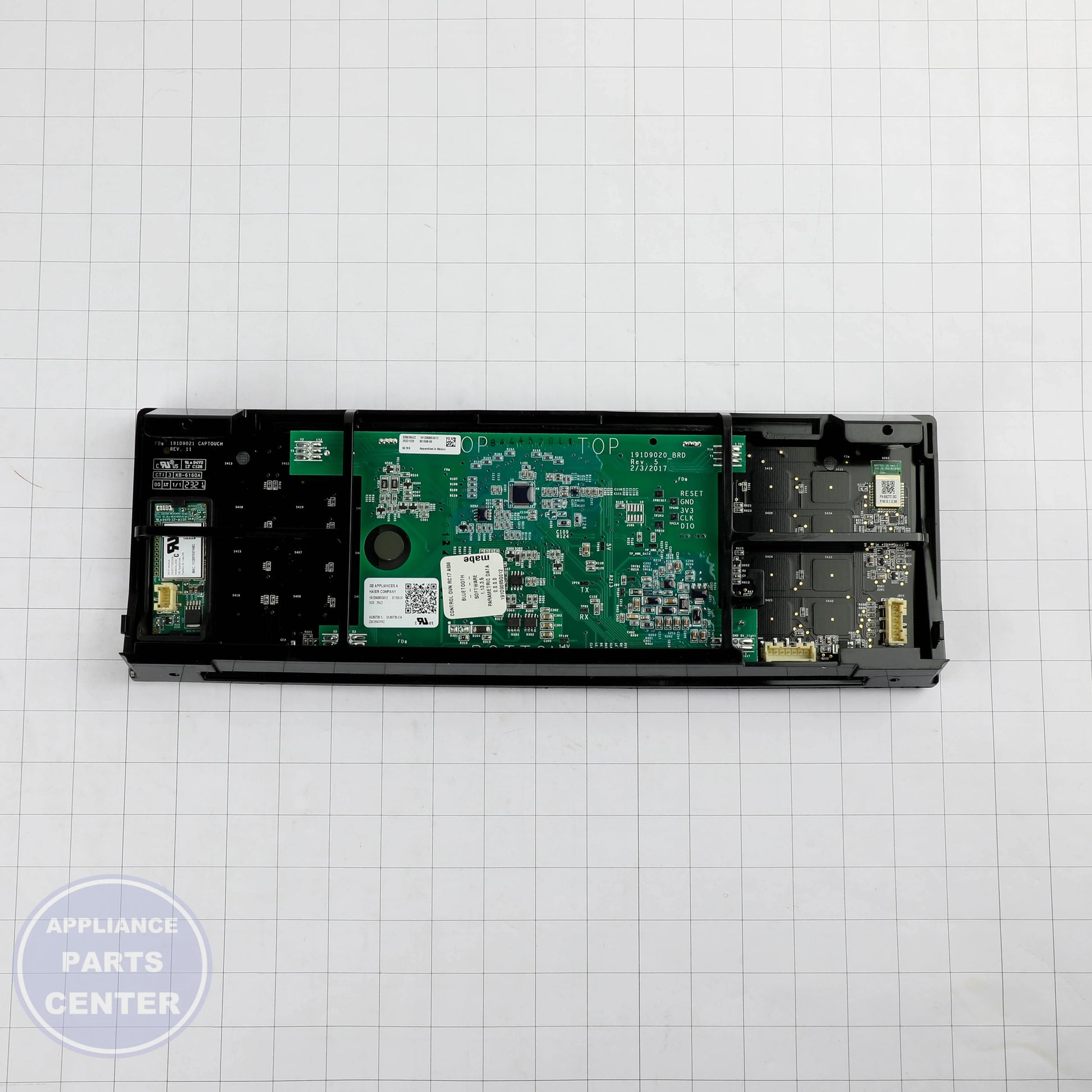 GEH GLASS AND TOUCH BOARD ASM WB27X42946 - Installation in XL Model showcasing mounting points