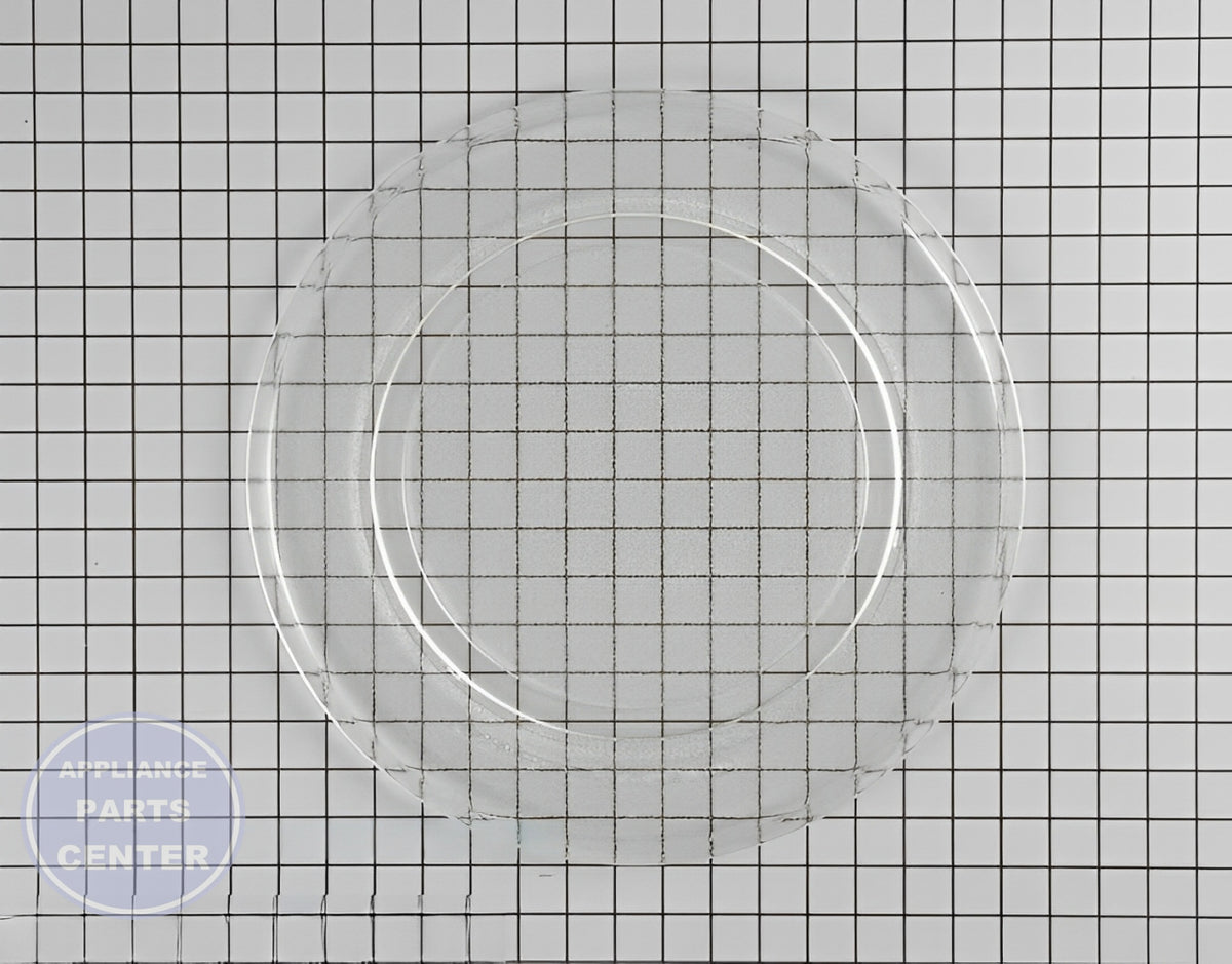 GE Glass Tray WB27X43590 - Main view showing precise fit for GE Microwaves