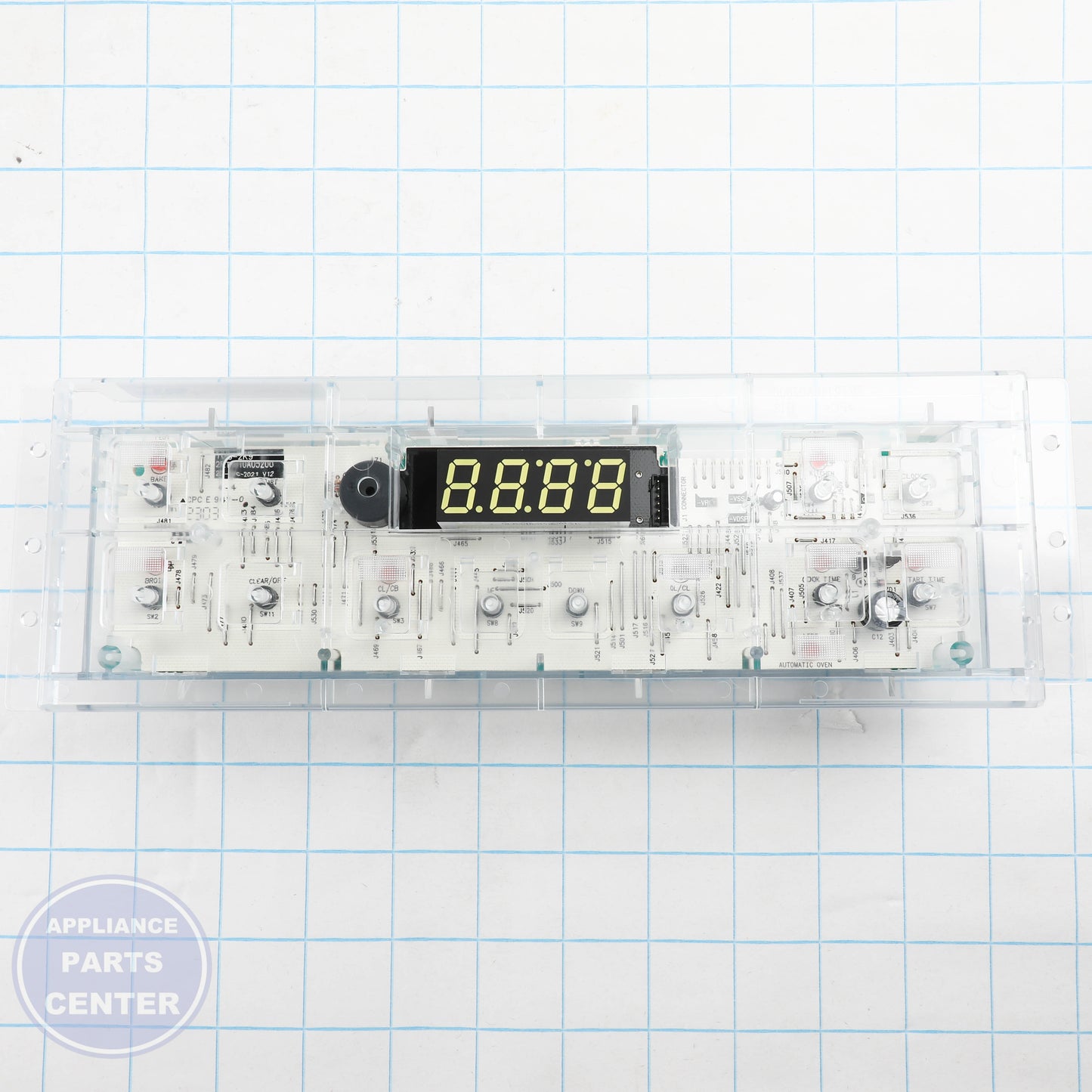 CONTROL OVEN TO9 (GAS) WB27X44729 - Side view with precise measurements